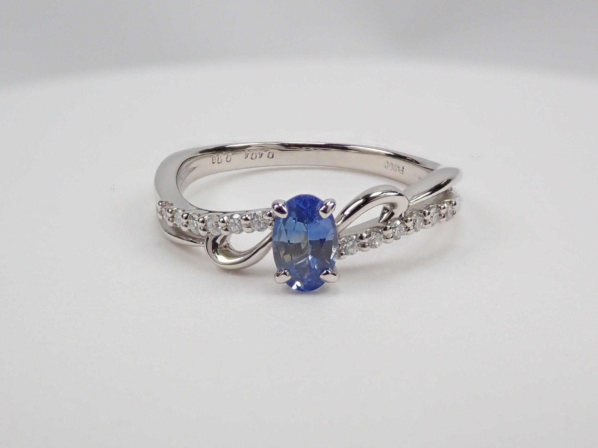 Pt950バイカラーサファイア0.404ct リング - KARATZ STORE|カラッツSTORE