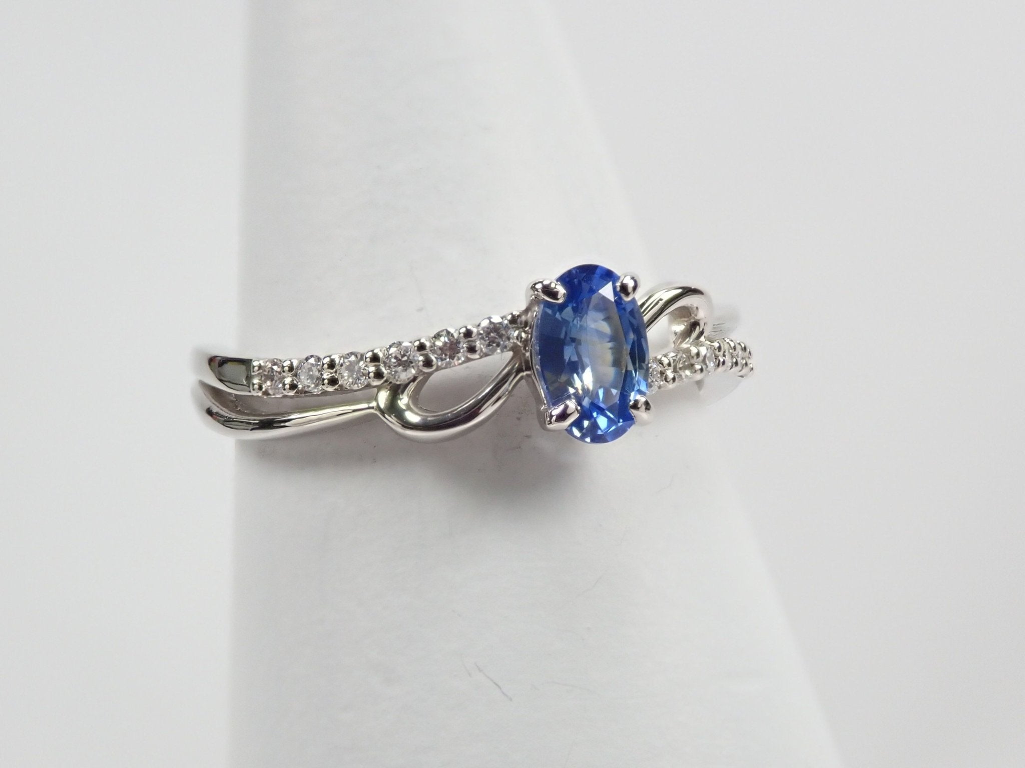 Pt950バイカラーサファイア0.404ct リング - KARATZ STORE|カラッツSTORE