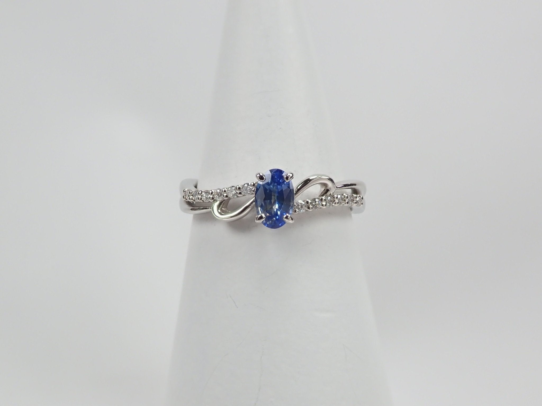 Pt950バイカラーサファイア0.404ct リング - KARATZ STORE|カラッツSTORE