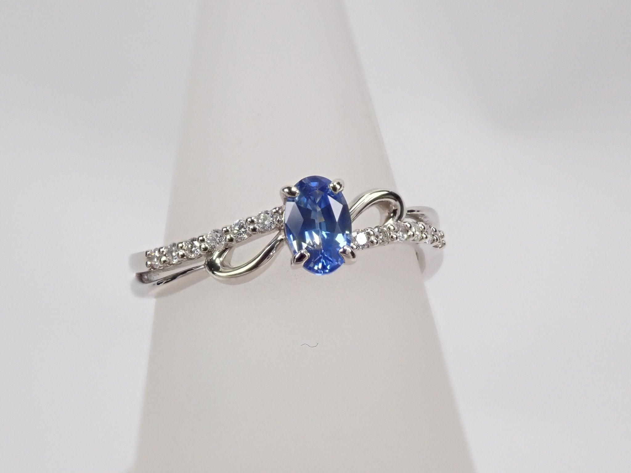 Pt950バイカラーサファイア0.404ct リング - KARATZ STORE|カラッツSTORE
