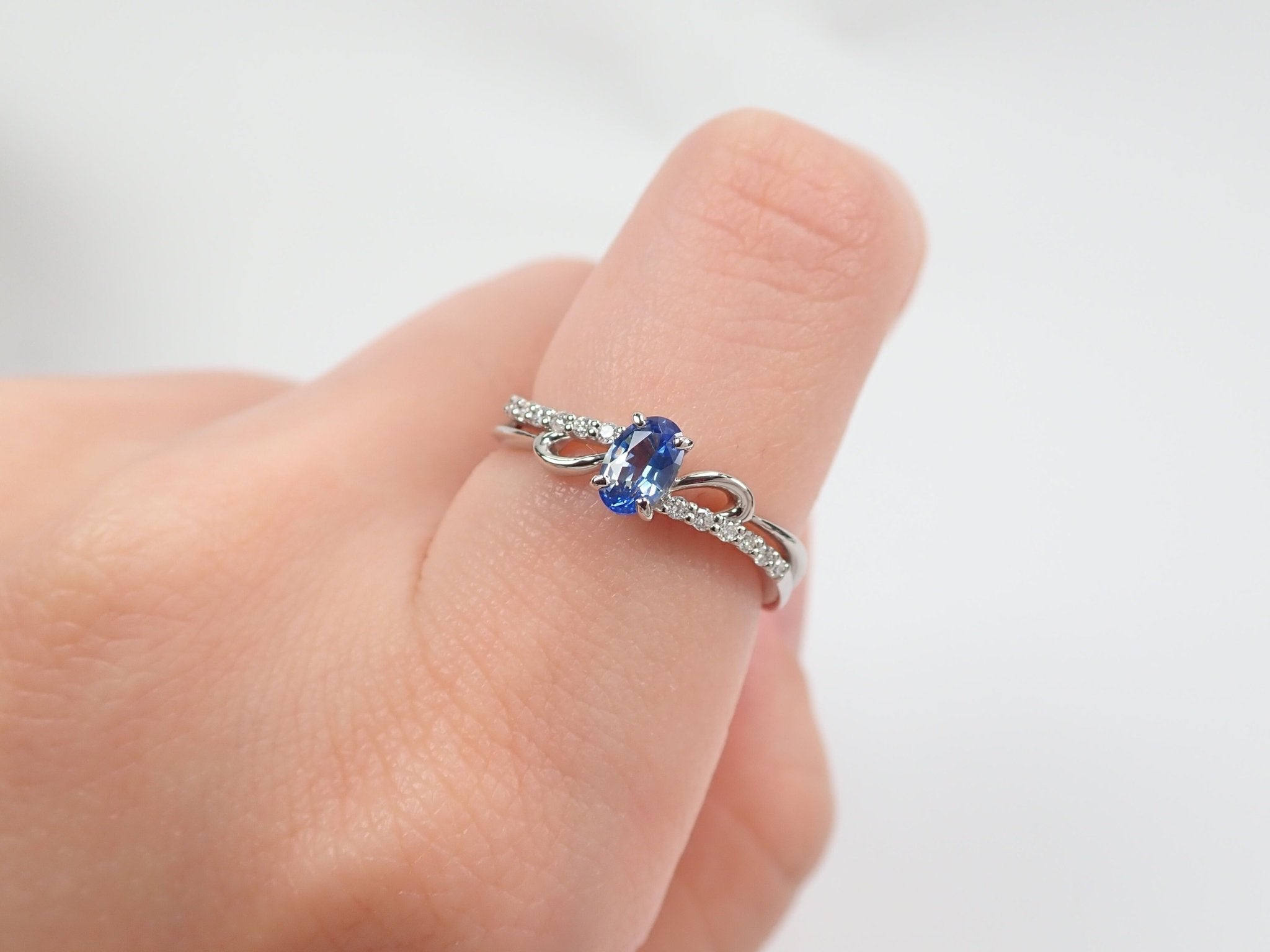 Pt950バイカラーサファイア0.404ct リング - KARATZ STORE|カラッツSTORE