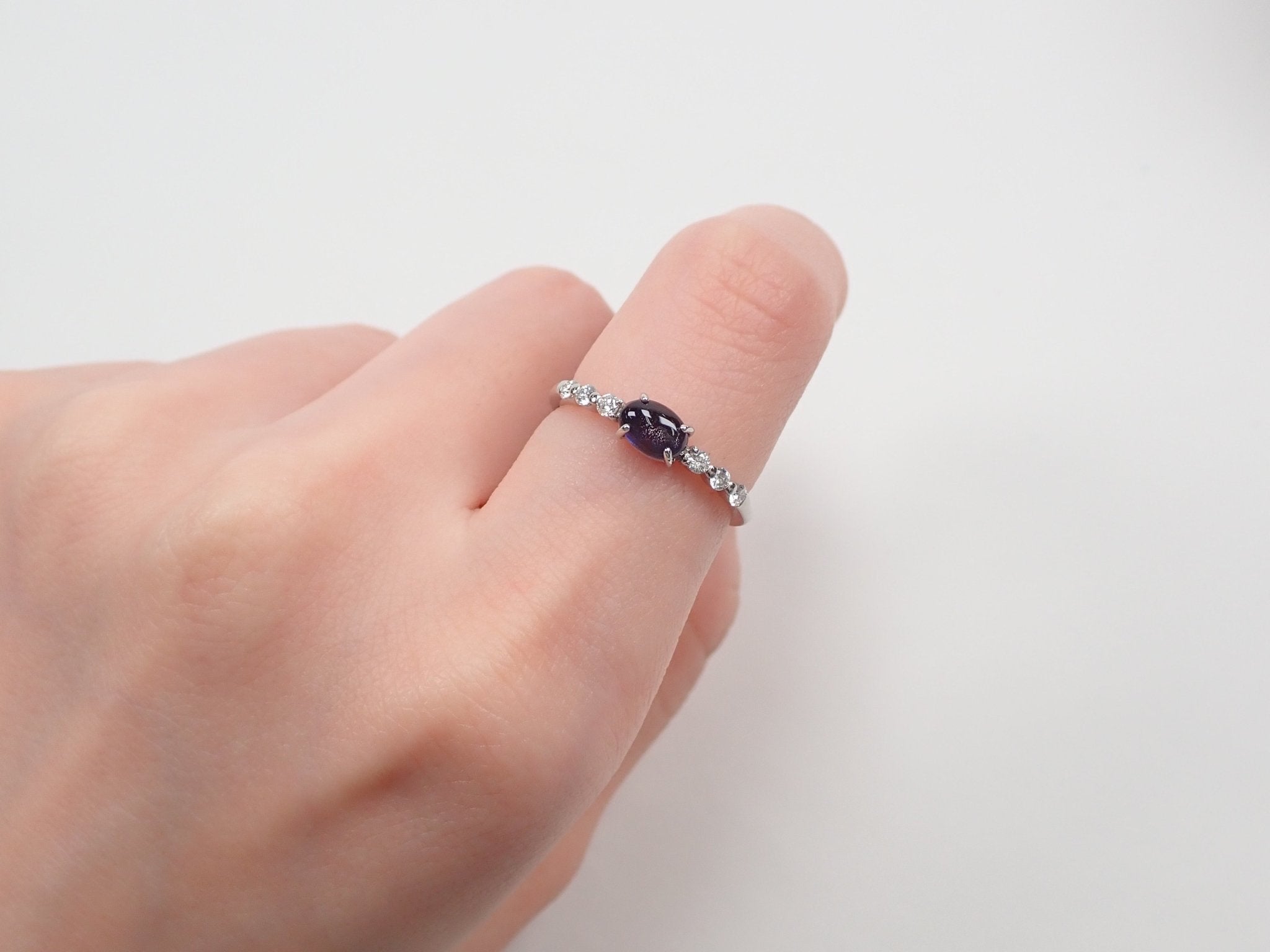 Pt950アイオライトサンストーン0.447ct リング - KARATZ STORE|カラッツSTORE