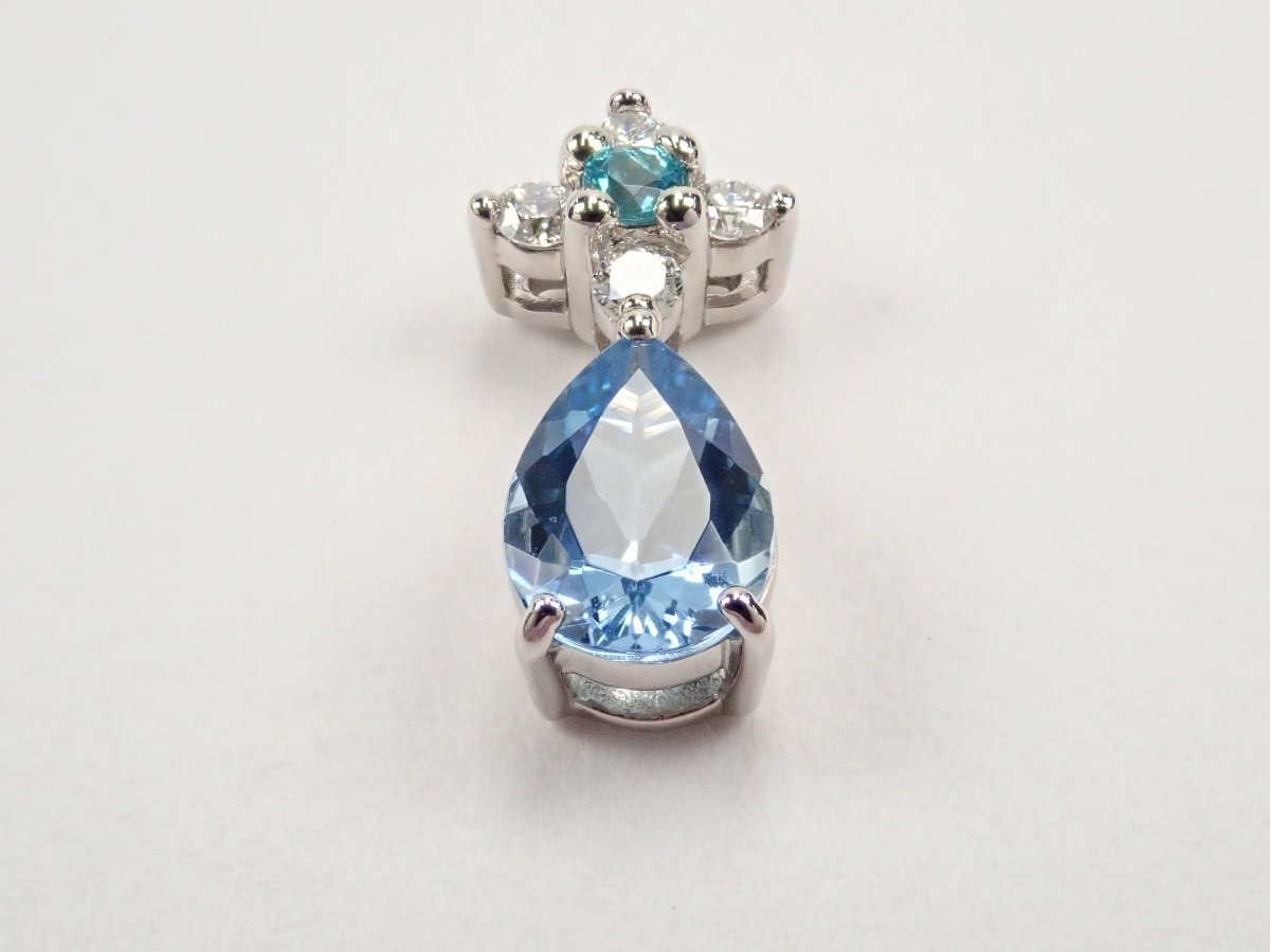 Pt950サンタマリアアクアマリン0.564ct・ブラジル産パライバトルマリン ペンダントトップ - KARATZ STORE|カラッツSTORE