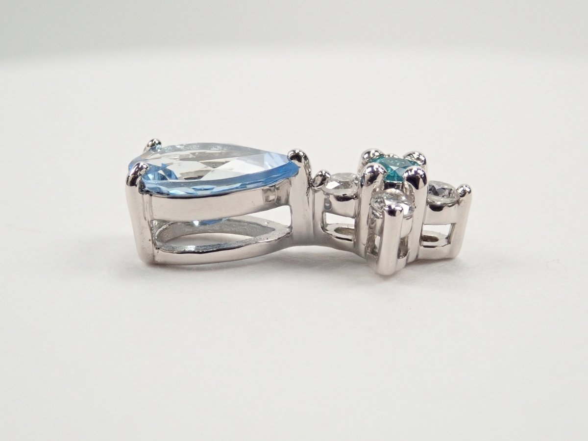 Pt950サンタマリアアクアマリン0.564ct・ブラジル産パライバトルマリン ペンダントトップ - KARATZ STORE|カラッツSTORE