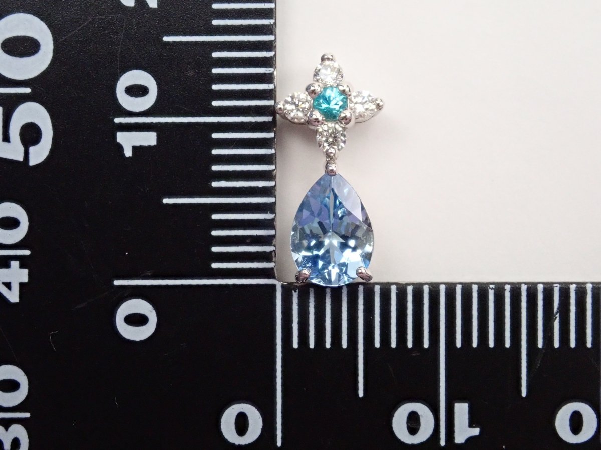 Pt950サンタマリアアクアマリン0.564ct・ブラジル産パライバトルマリン ペンダントトップ - KARATZ STORE|カラッツSTORE
