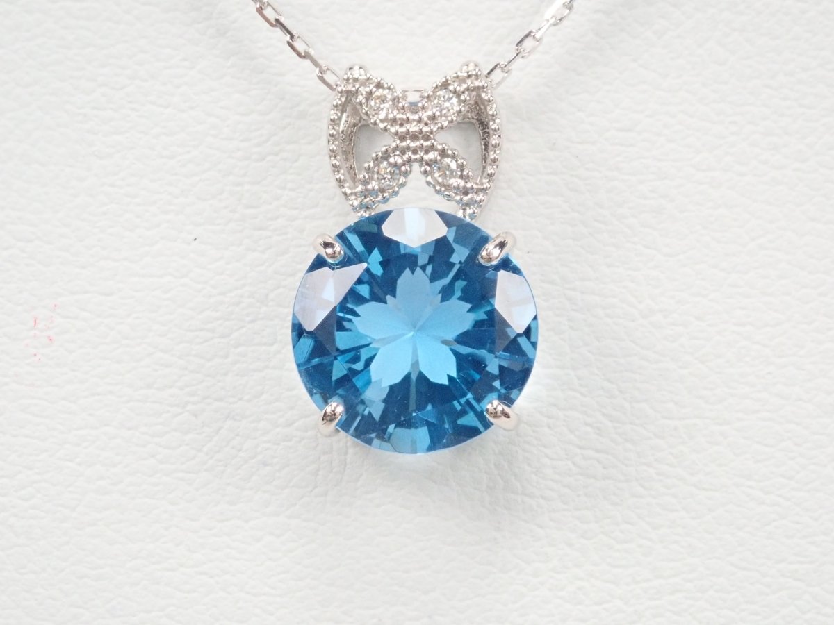 【さくらインカット】Pt950スイスブルートパーズ3.42ct リング - KARATZ STORE|カラッツSTORE