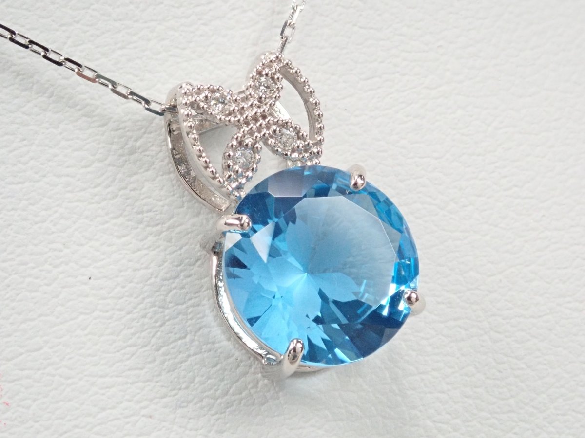 【さくらインカット】Pt950スイスブルートパーズ3.42ct リング - KARATZ STORE|カラッツSTORE