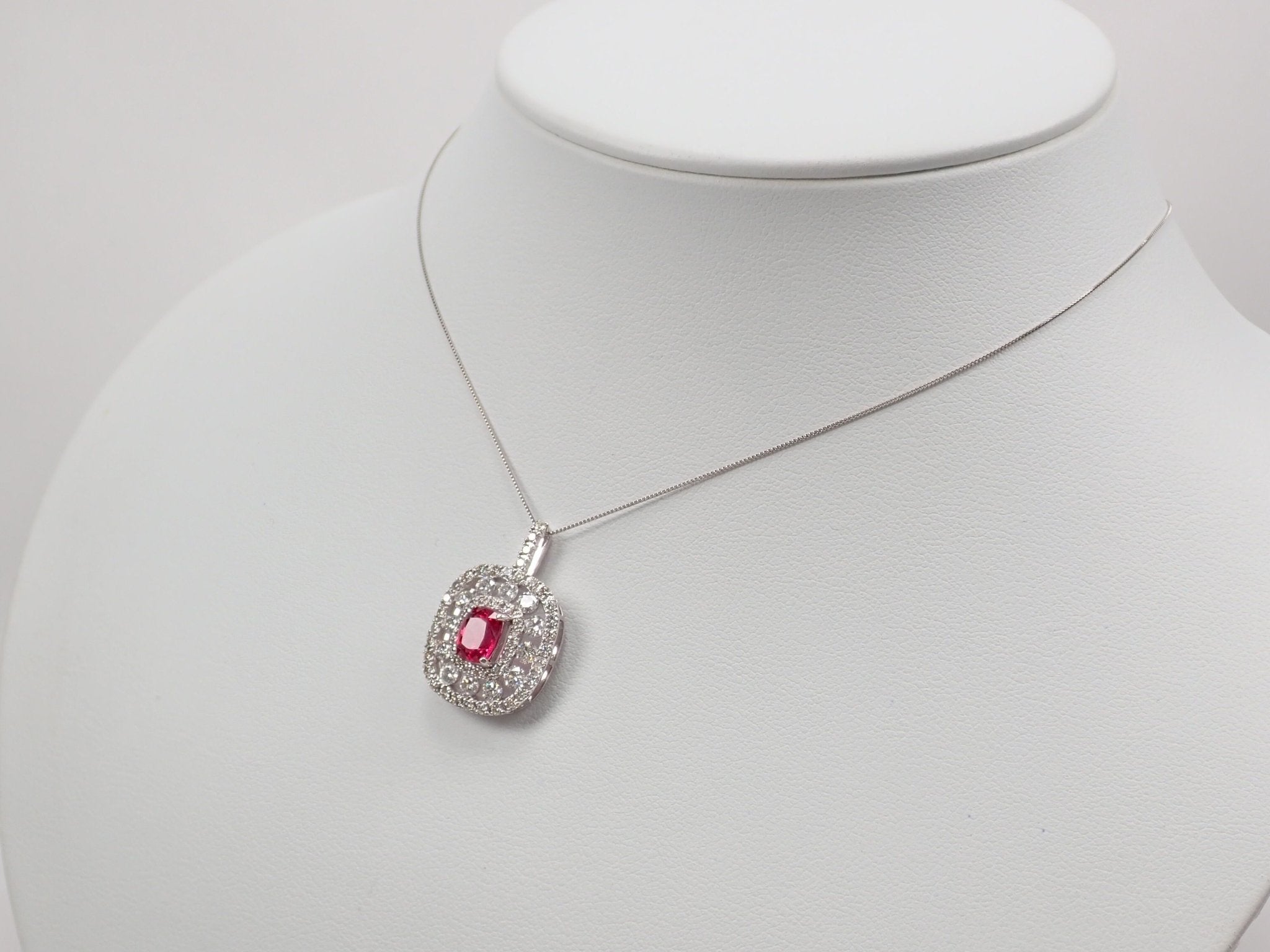 Pt950/Pt850ホットピンクスピネル1.26ct ペンダント(ネックレス) - KARATZ STORE|カラッツSTORE