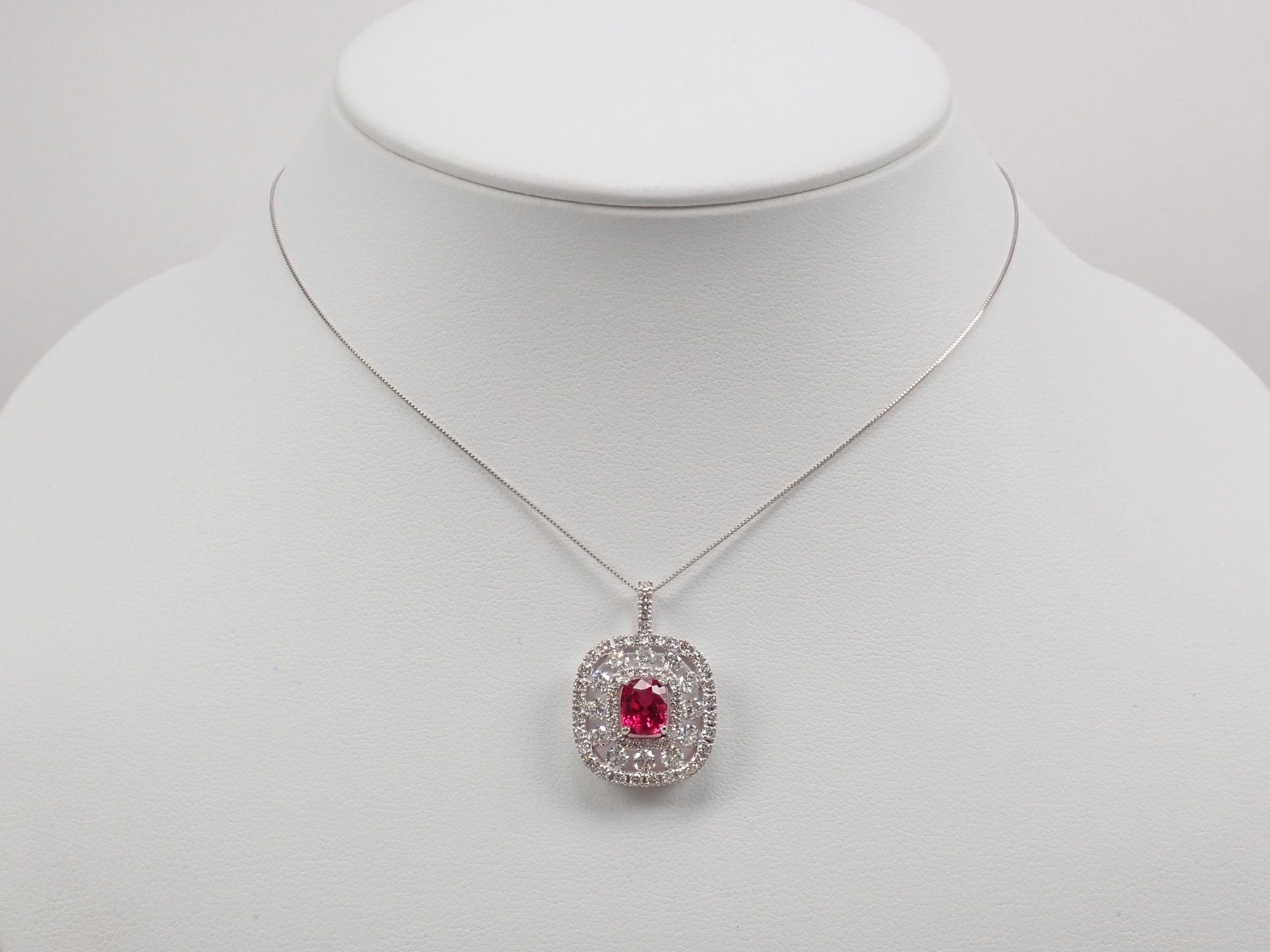 Pt950/Pt850ホットピンクスピネル1.26ct ペンダント(ネックレス) - KARATZ STORE|カラッツSTORE