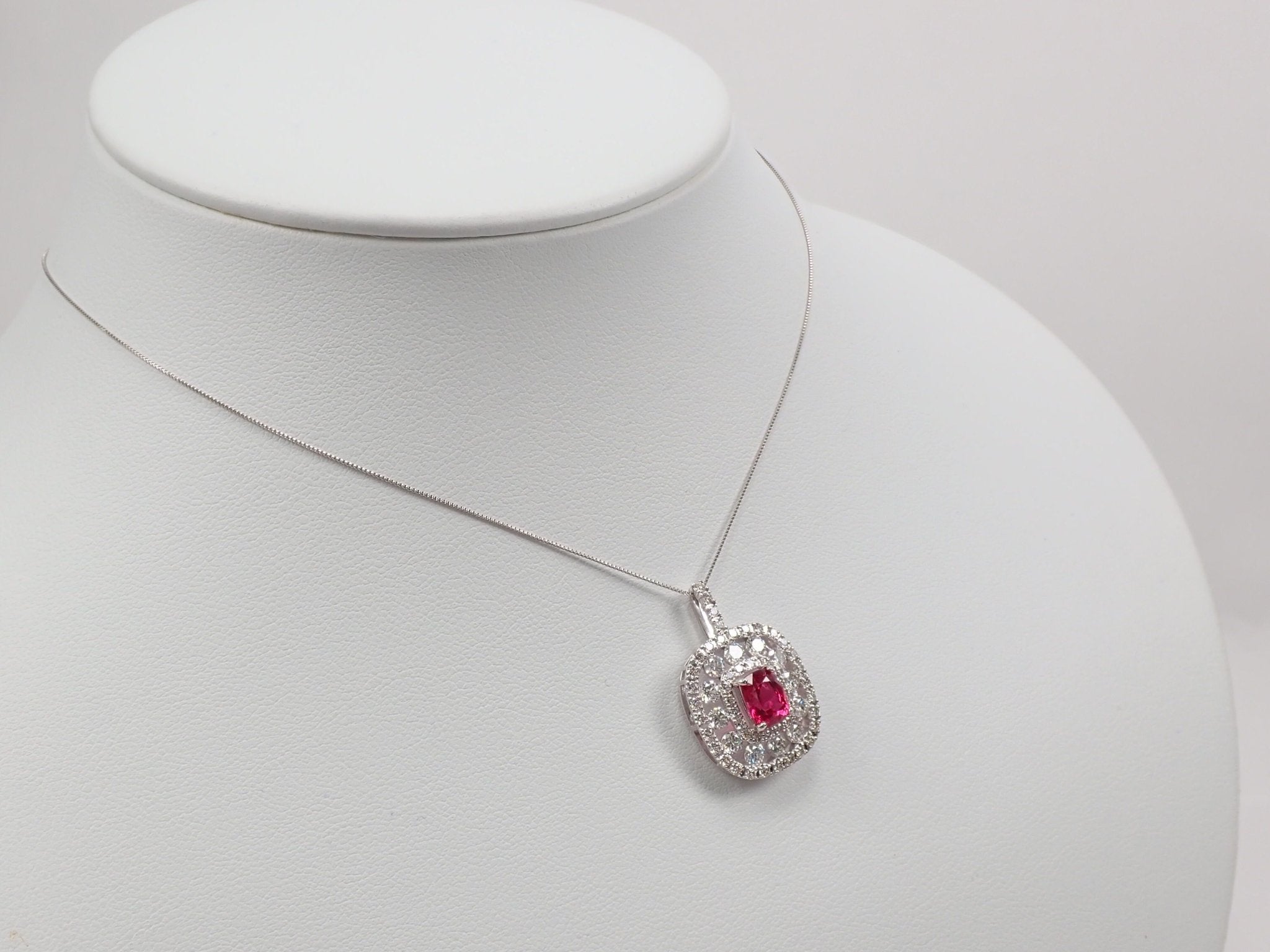 Pt950/Pt850ホットピンクスピネル1.26ct ペンダント(ネックレス) - KARATZ STORE|カラッツSTORE