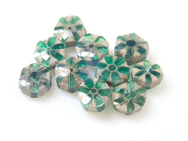 [On sale from 10pm on 4/5] {Special campaign} Colombian reverse trapiche emerald and emerald loose stone set of two {Multiple purchase discounts available}