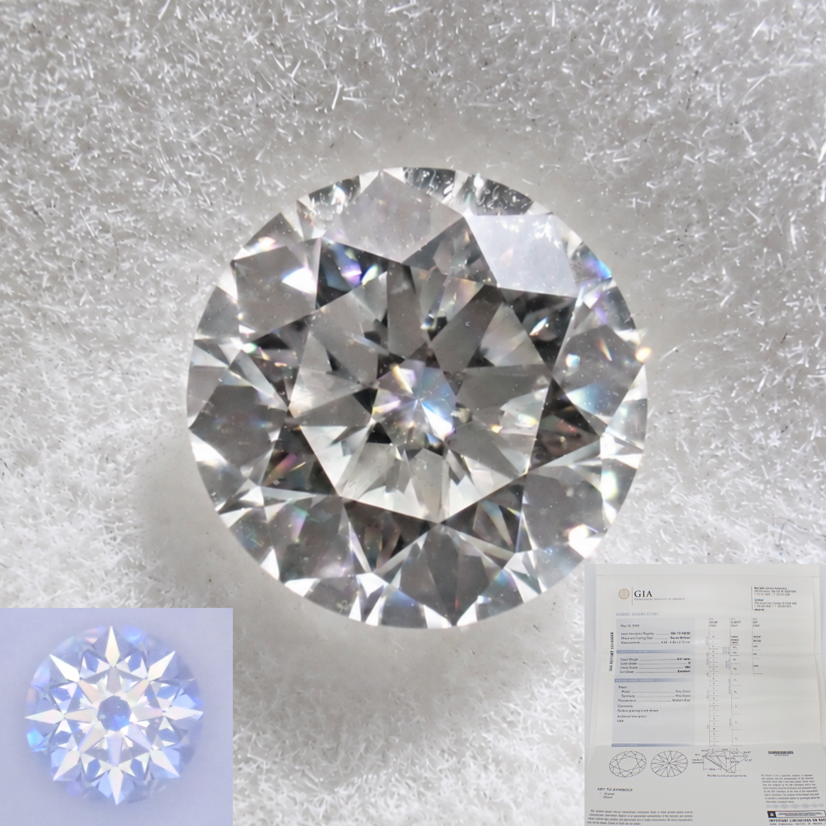 GIA鑑定書付き Dカラー/4.3mm/0.31ct/VS-2 EXCELLENT（H&A