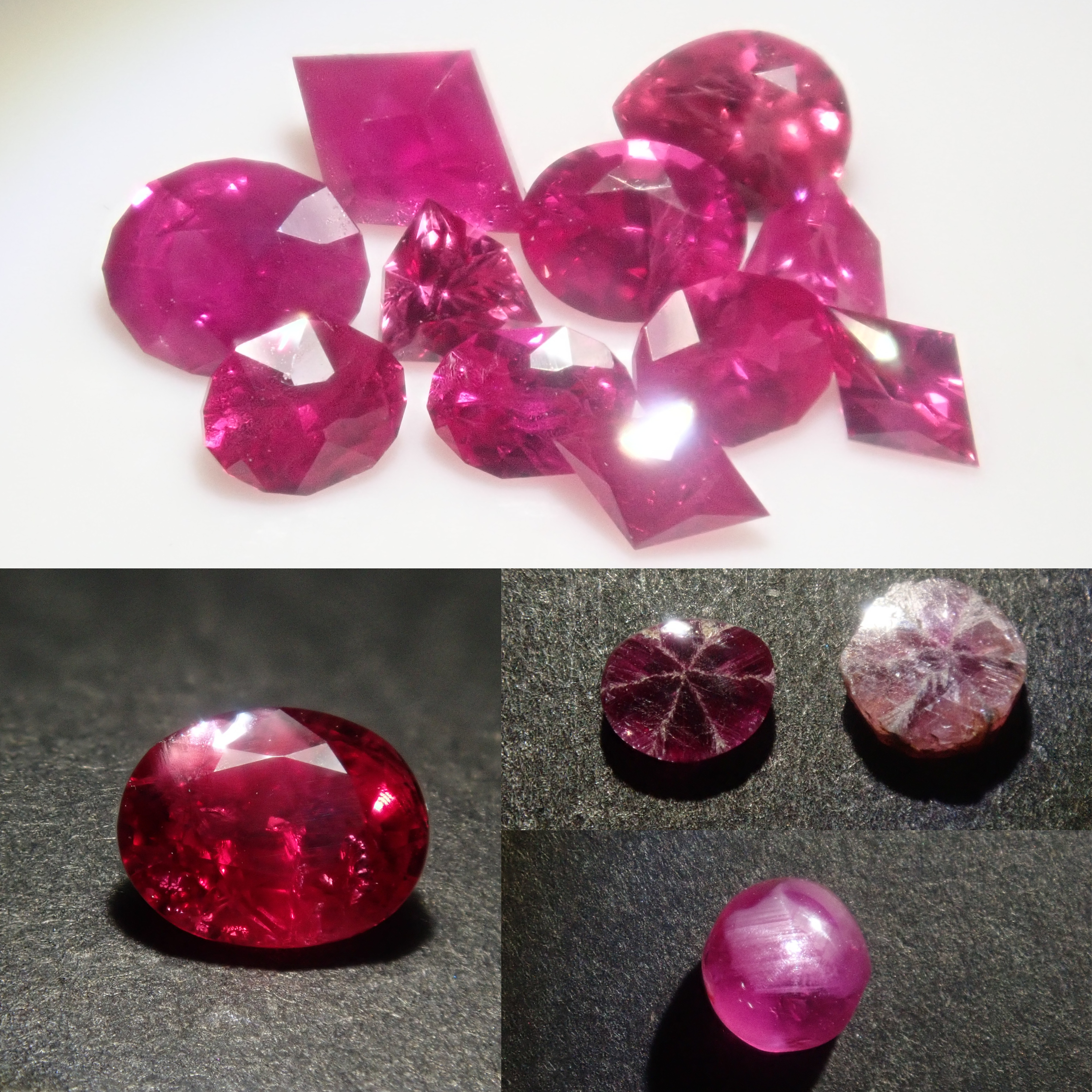 紫と赤のルース石2点セット ルビー 宝石ルース 裸石 天然石 ルースストーン 紅玉 パワーストーン