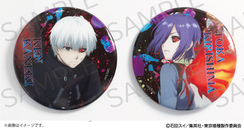 [On sale from 10pm on Tuesday, June 24th] Newly drawn holographic badges from the TV anime "Tokyo Ghoul" x KARATZ collaboration, available in two varieties