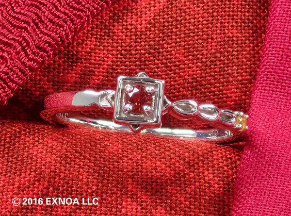 [22:00 sale on 2/17] "Bungo to Alchemist" x KARATZ collaboration jewelry Bungo ring [Osamu Dazai model] "Almandine garnet yellow diamond"