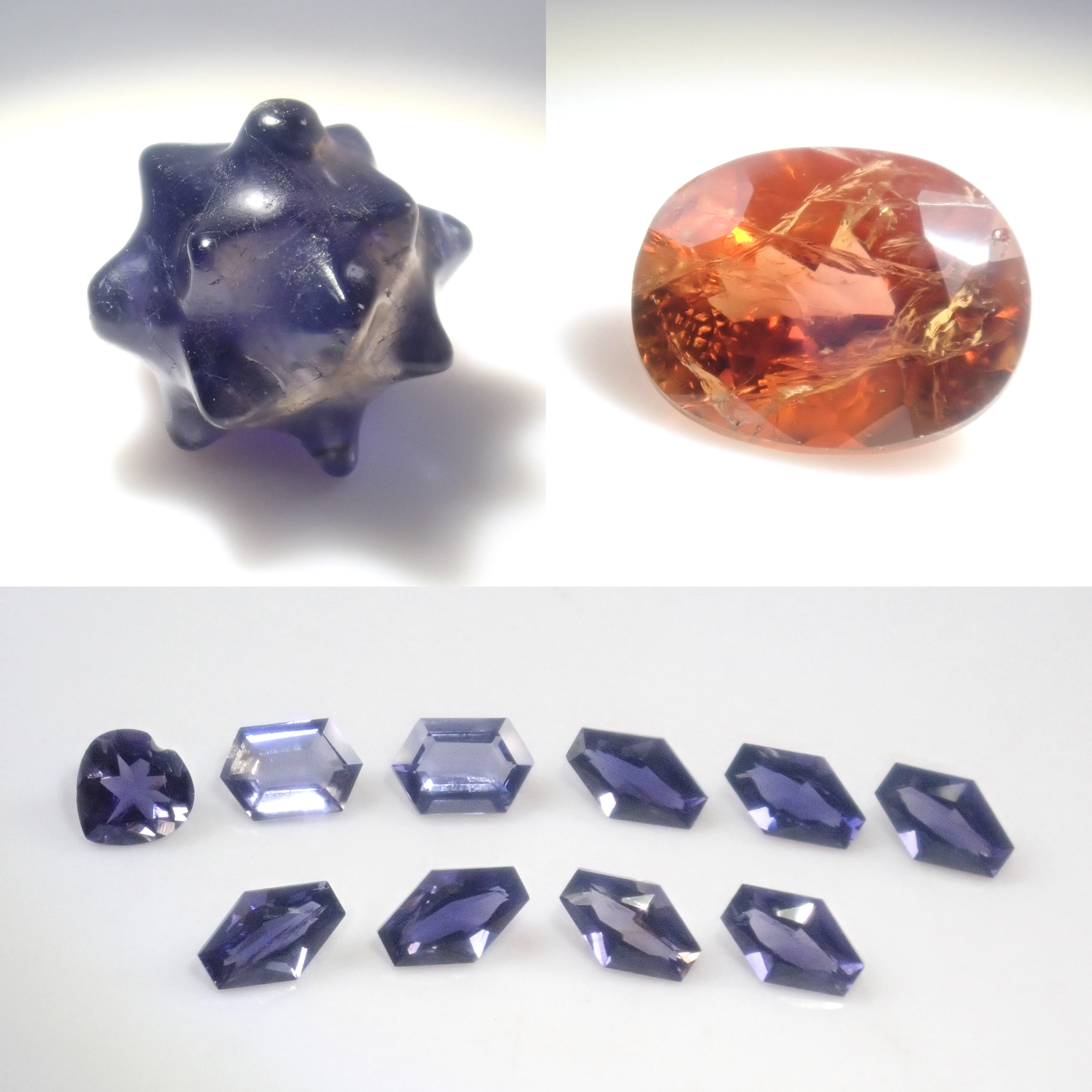 【4/12  22時販売】《限定10石》金平糖カット・ゴールデンアイオライトを含むアイオライトガチャ（おまけでサンジェ氏カット）《複数購入割引有》