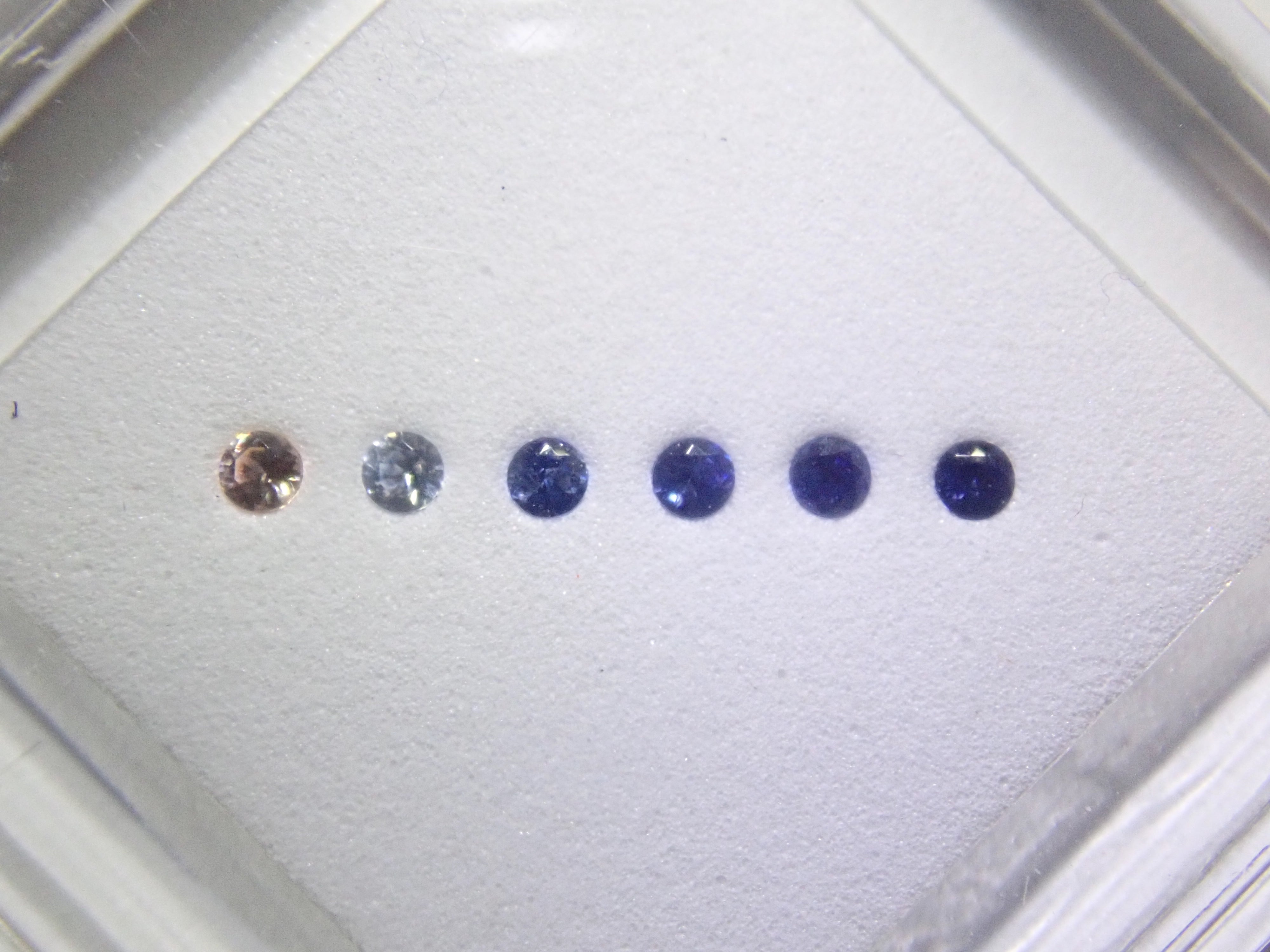 Limited to 1 set: Benitoite Gradient Set of 6 (2.0mm, Round Cut, Top Quality) Loose Stones