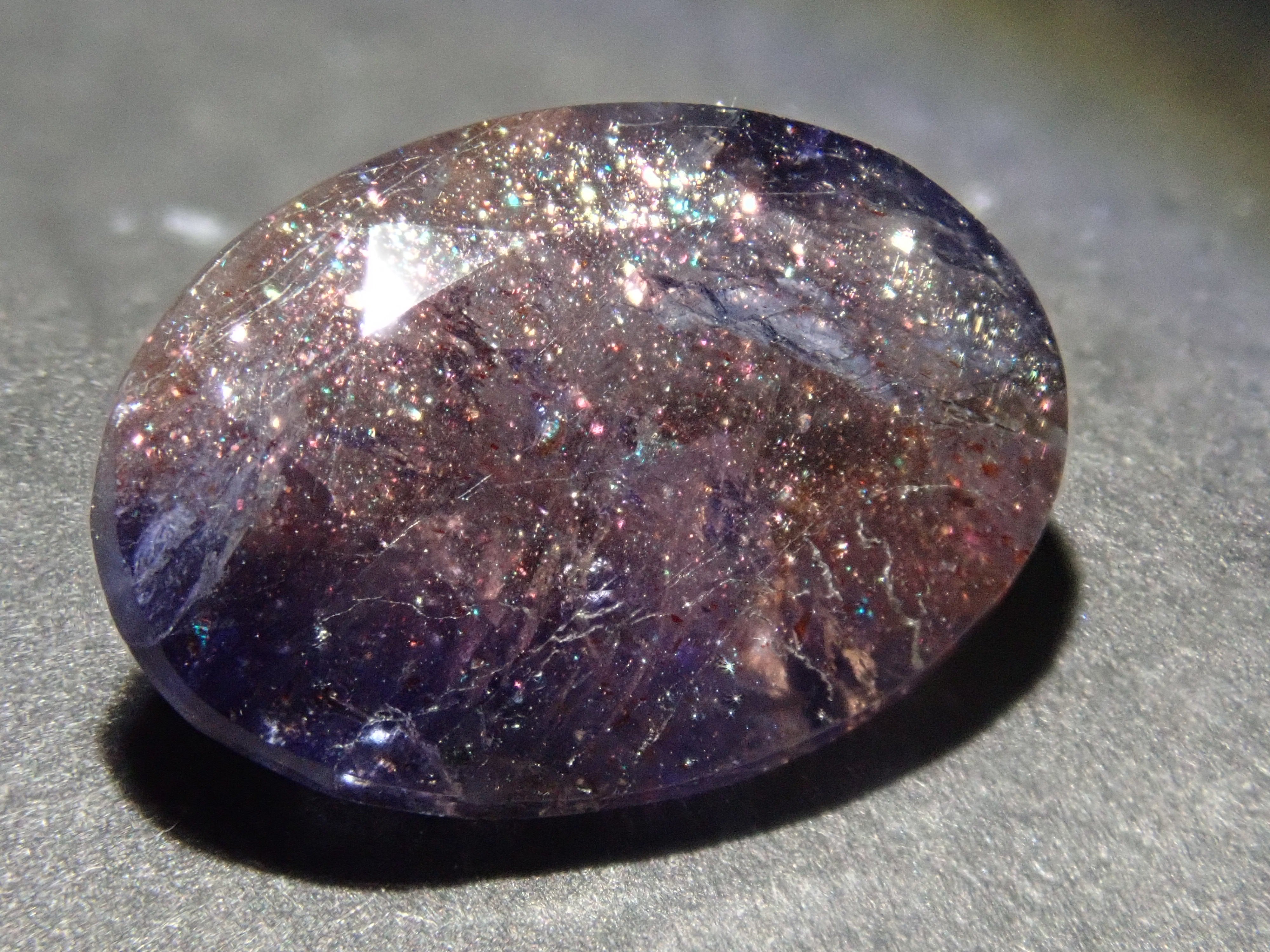 Limited to 2 stones: 1 Indian Bloodshot Iolite Sunstone Loose Stone (Multiple purchase discount available)