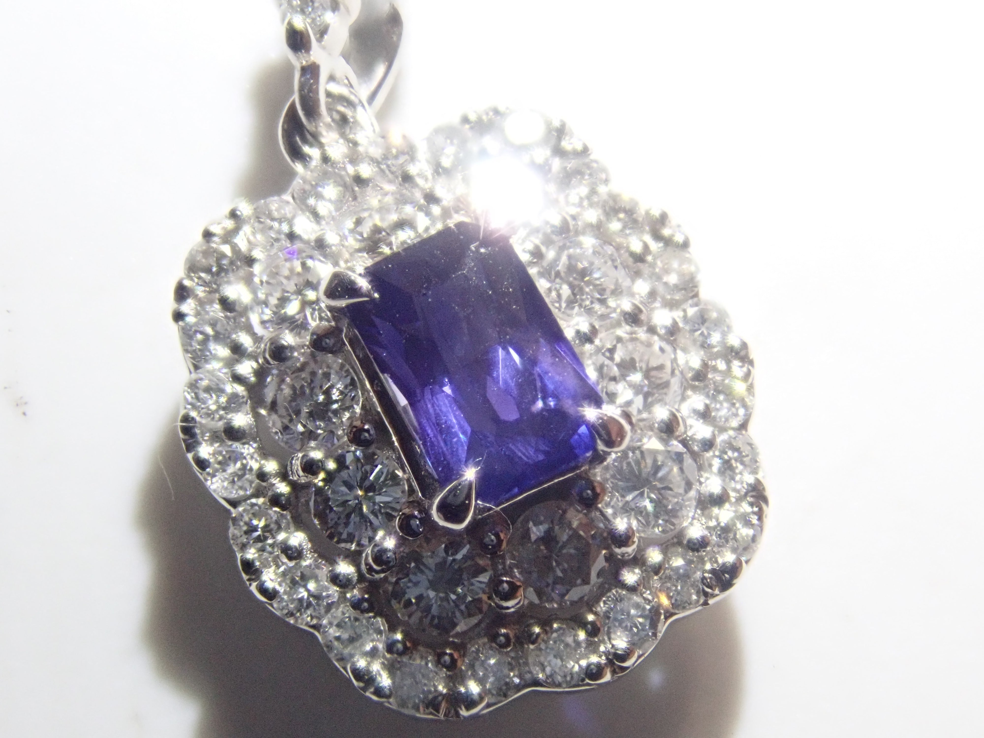 [22602496] Pt950 Purple Sapphire 0.247ct Pendant (Necklace)