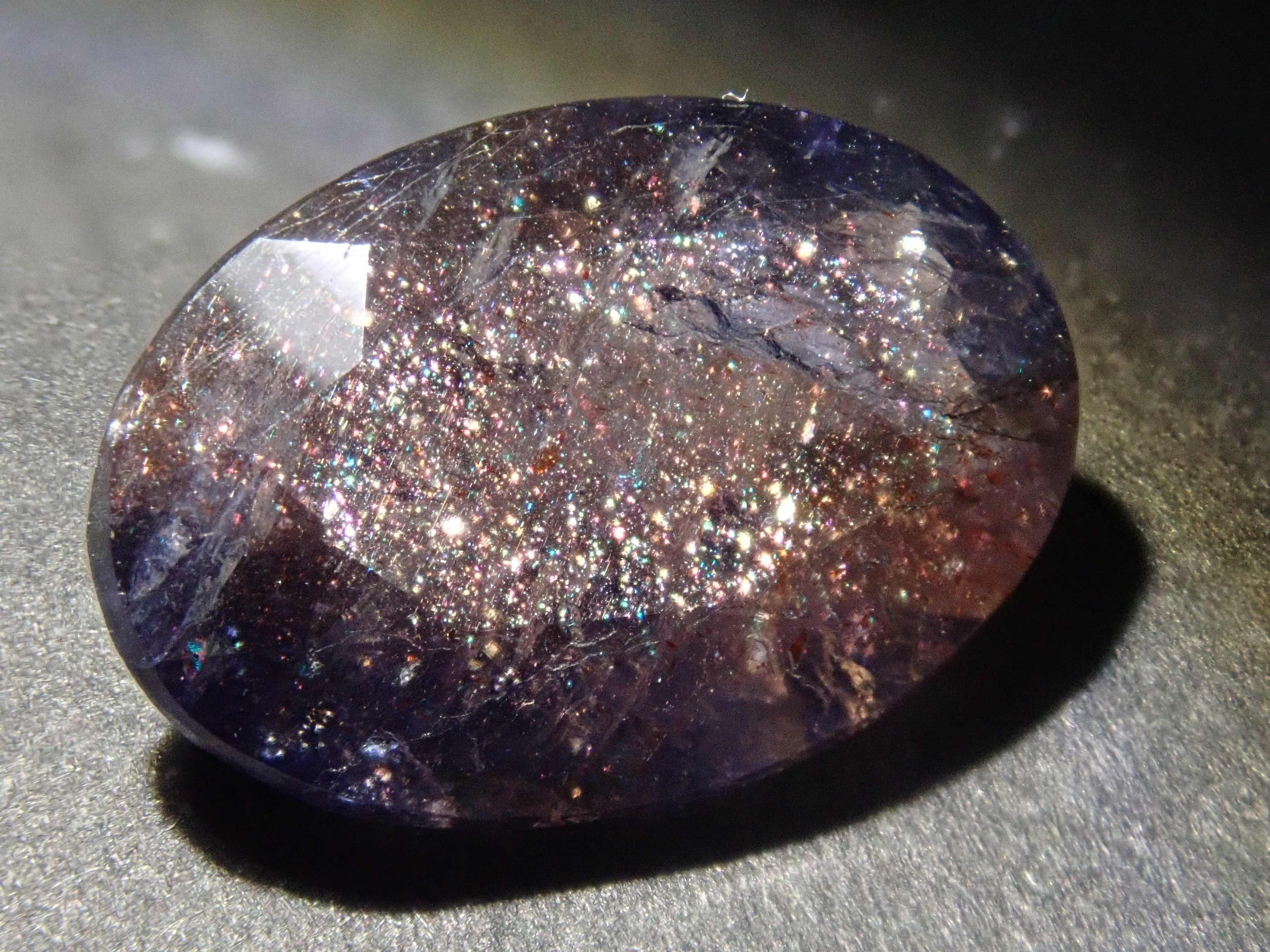 Limited to 2 stones: 1 Indian Bloodshot Iolite Sunstone Loose Stone (Multiple purchase discount available)