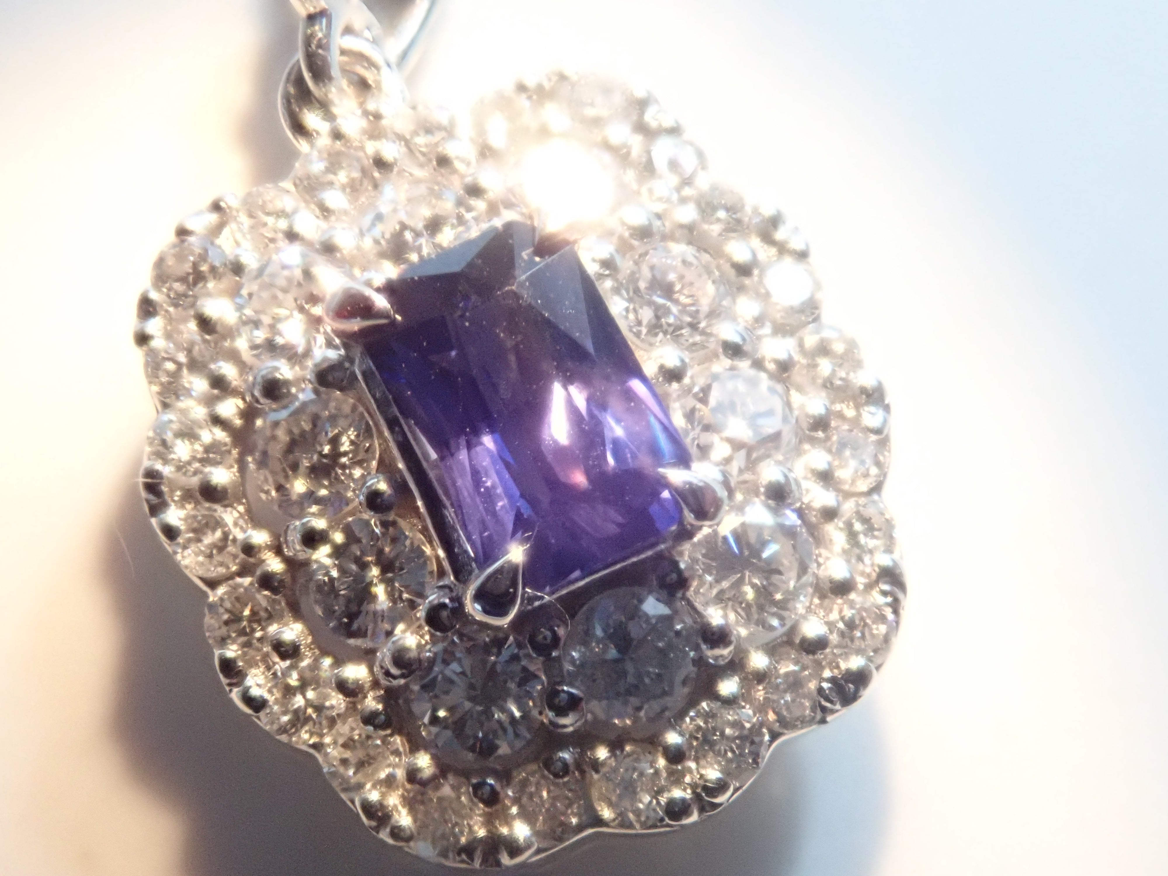 [22602496] Pt950 Purple Sapphire 0.247ct Pendant (Necklace)