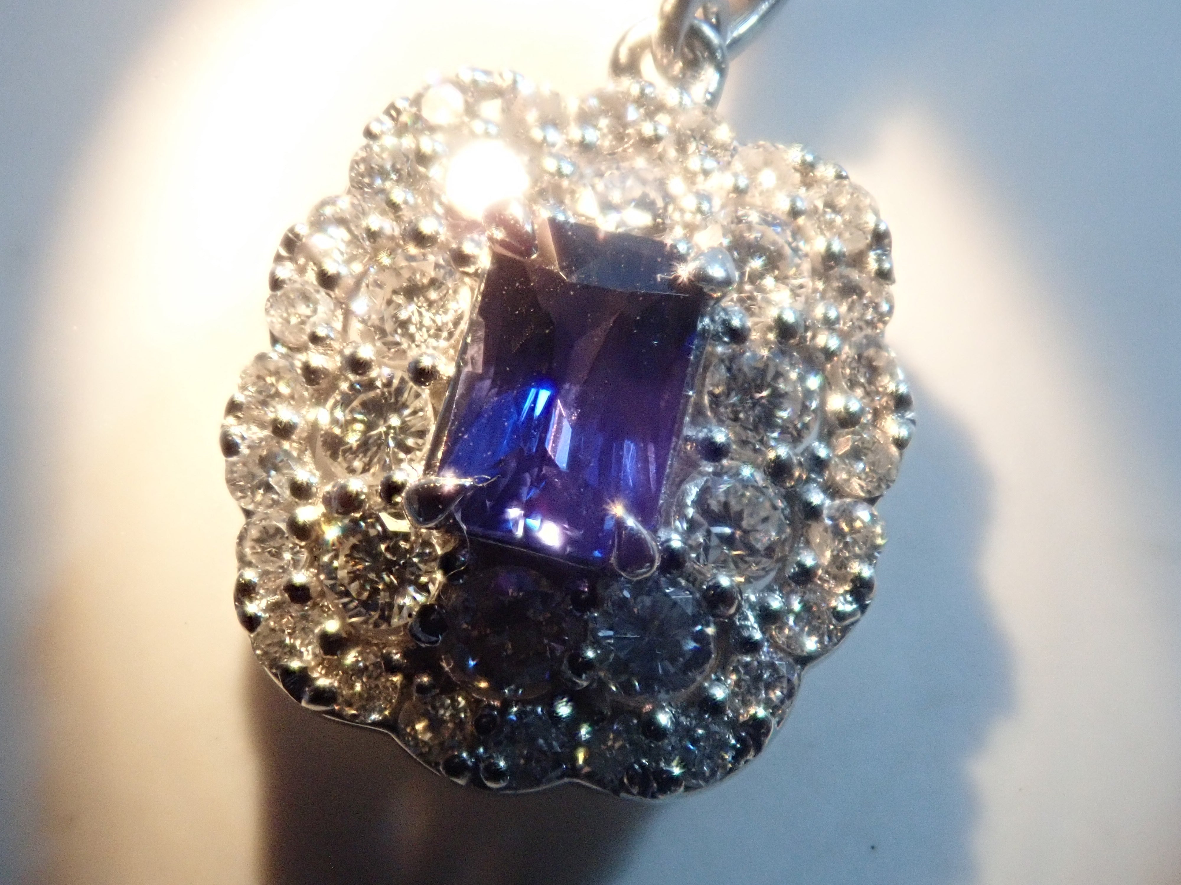 [22602496] Pt950 Purple Sapphire 0.247ct Pendant (Necklace)
