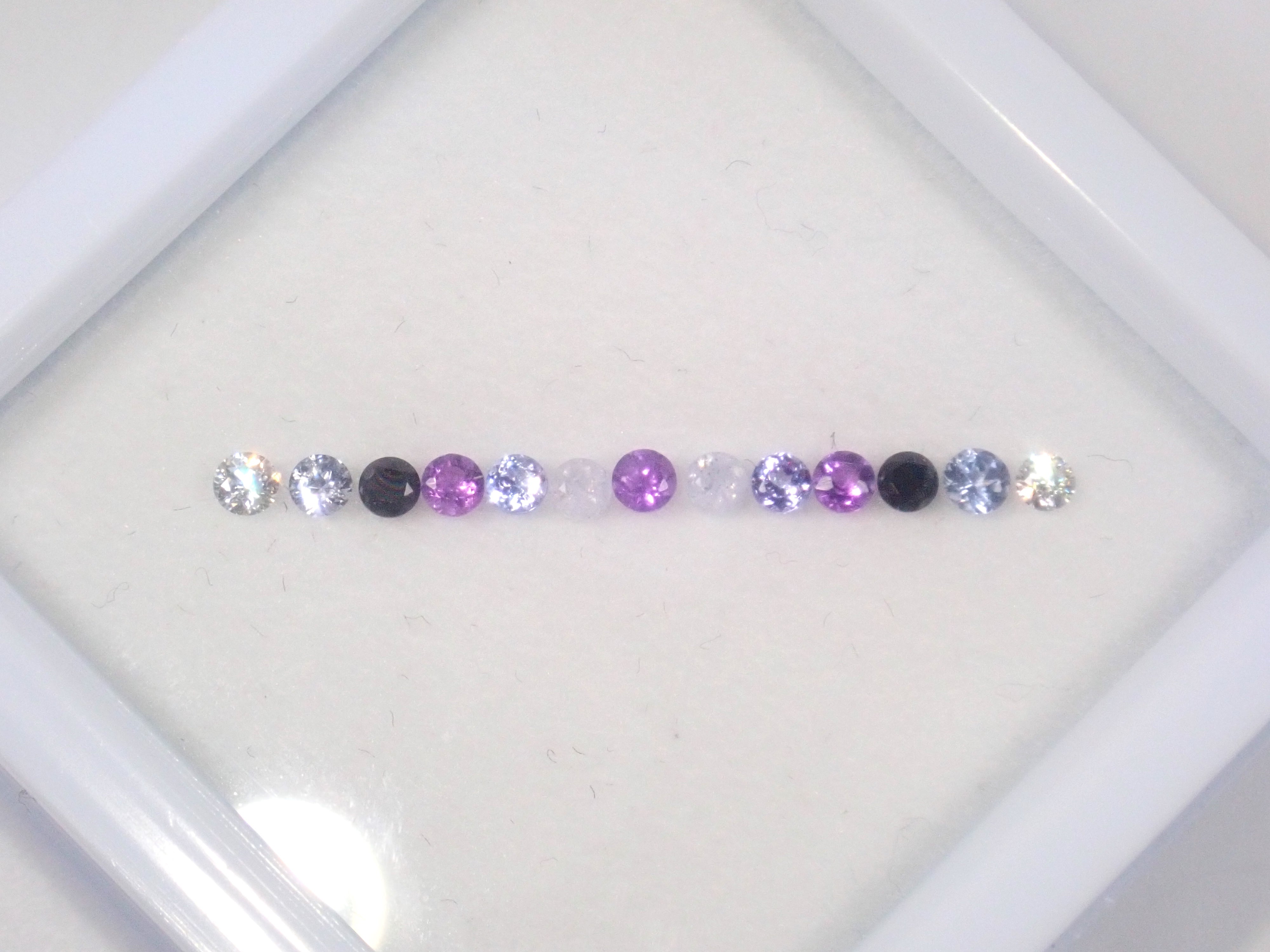 Night purple 13 stone set (hackmanite, tanzanite, black spinel, diamond, etc.) Half eternity ring set (2.0mm)