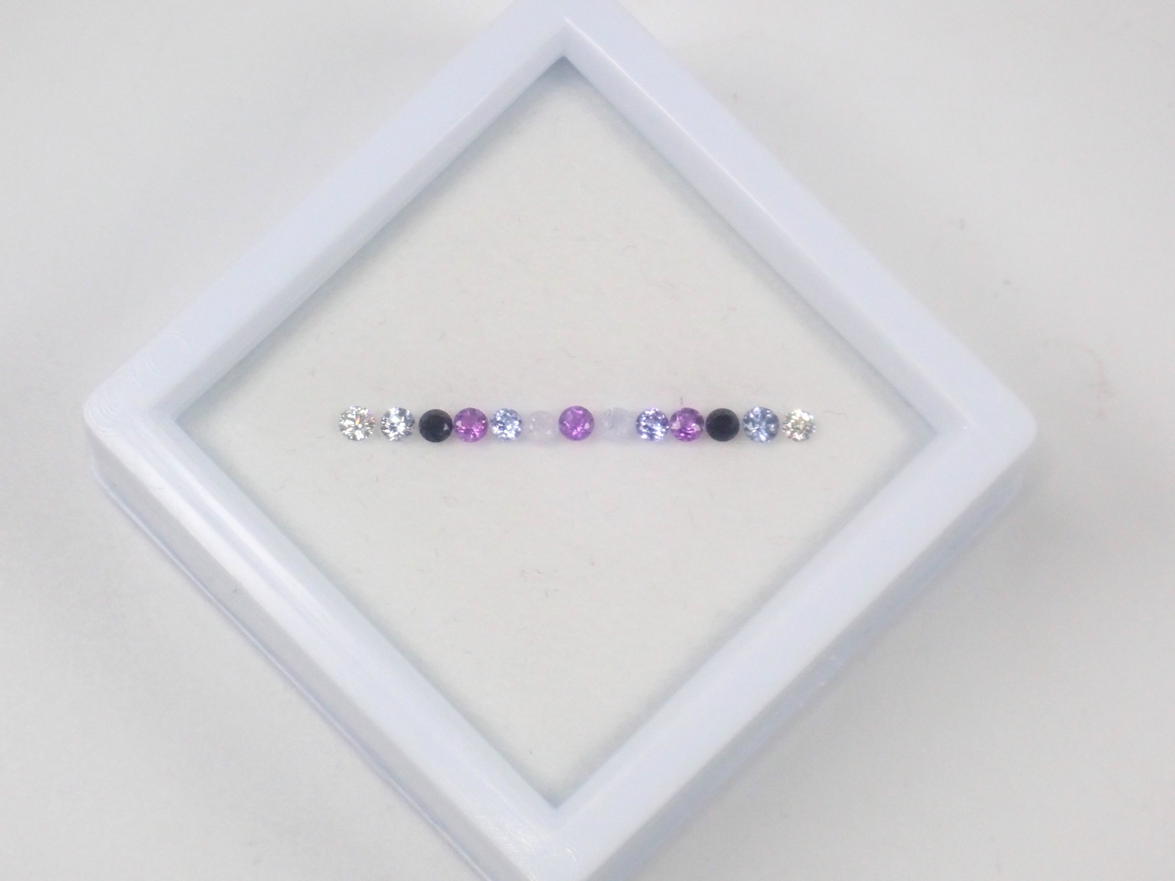 Night purple 13 stone set (hackmanite, tanzanite, black spinel, diamond, etc.) Half eternity ring set (2.0mm)