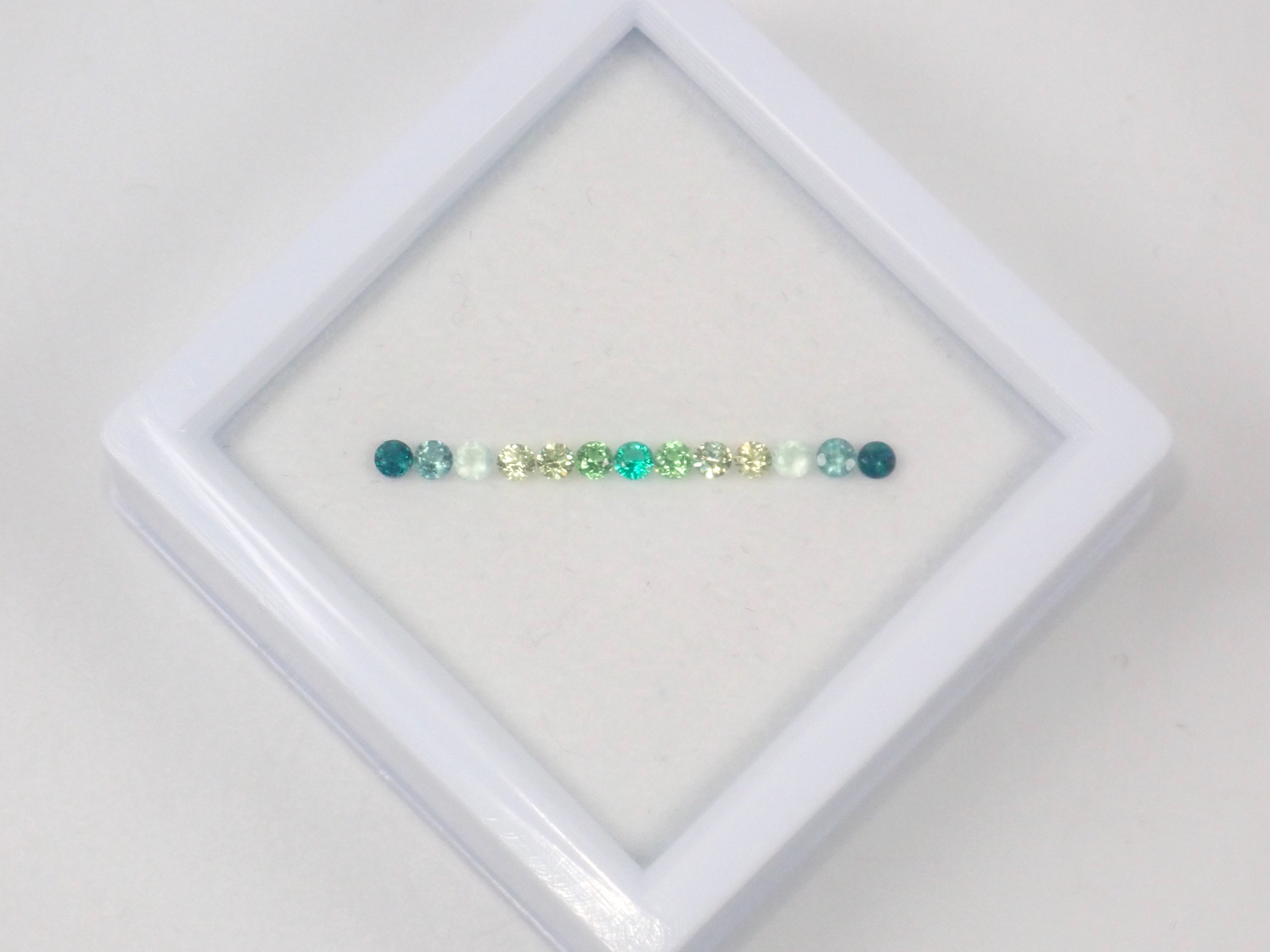 Green Garden 13 Stone Set (Emerald, Demantoid Garnet, Grandidierite, etc.) Half Eternity Ring Set (2.0mm)