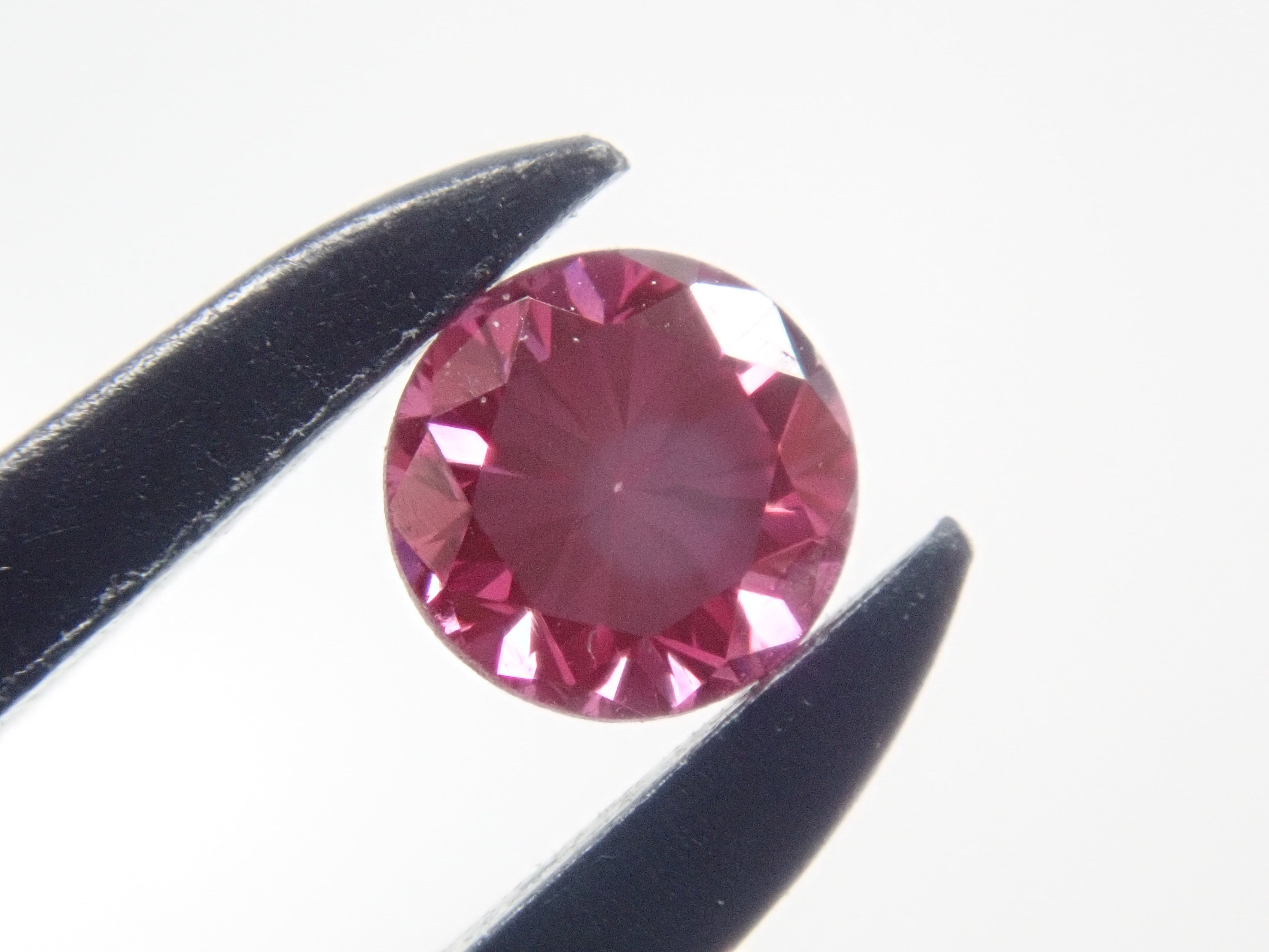 【2/27 10時am受付終了】抽選販売⑥レッドダイヤモンド（トリートメント） 3.0mm/0.121ctルース(Fancy Purplish RED, SI1)