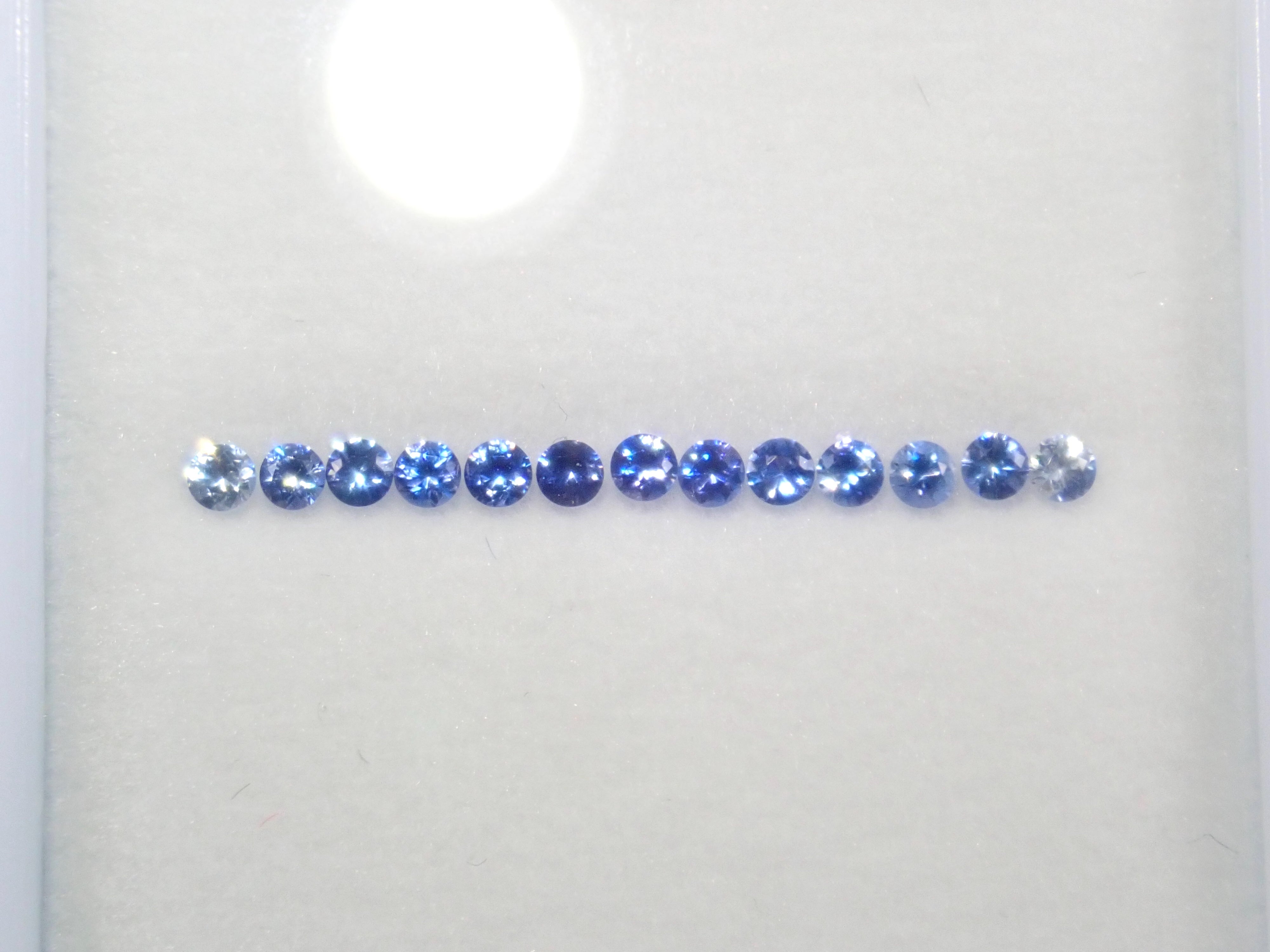 Benitoite 13 stone half eternity ring set (1.8mm, gradient set)