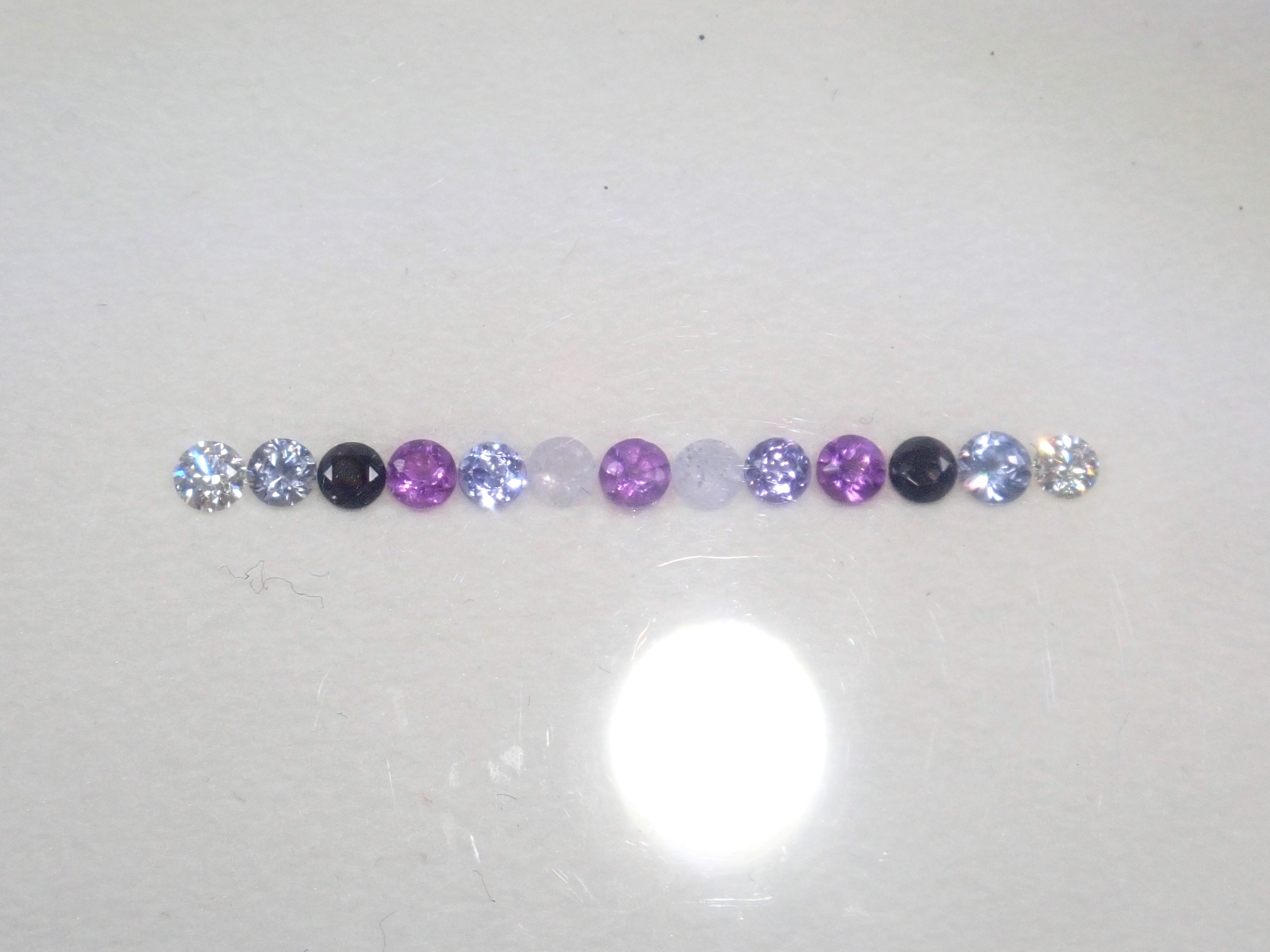 Night purple 13 stone set (hackmanite, tanzanite, black spinel, diamond, etc.) Half eternity ring set (2.0mm)