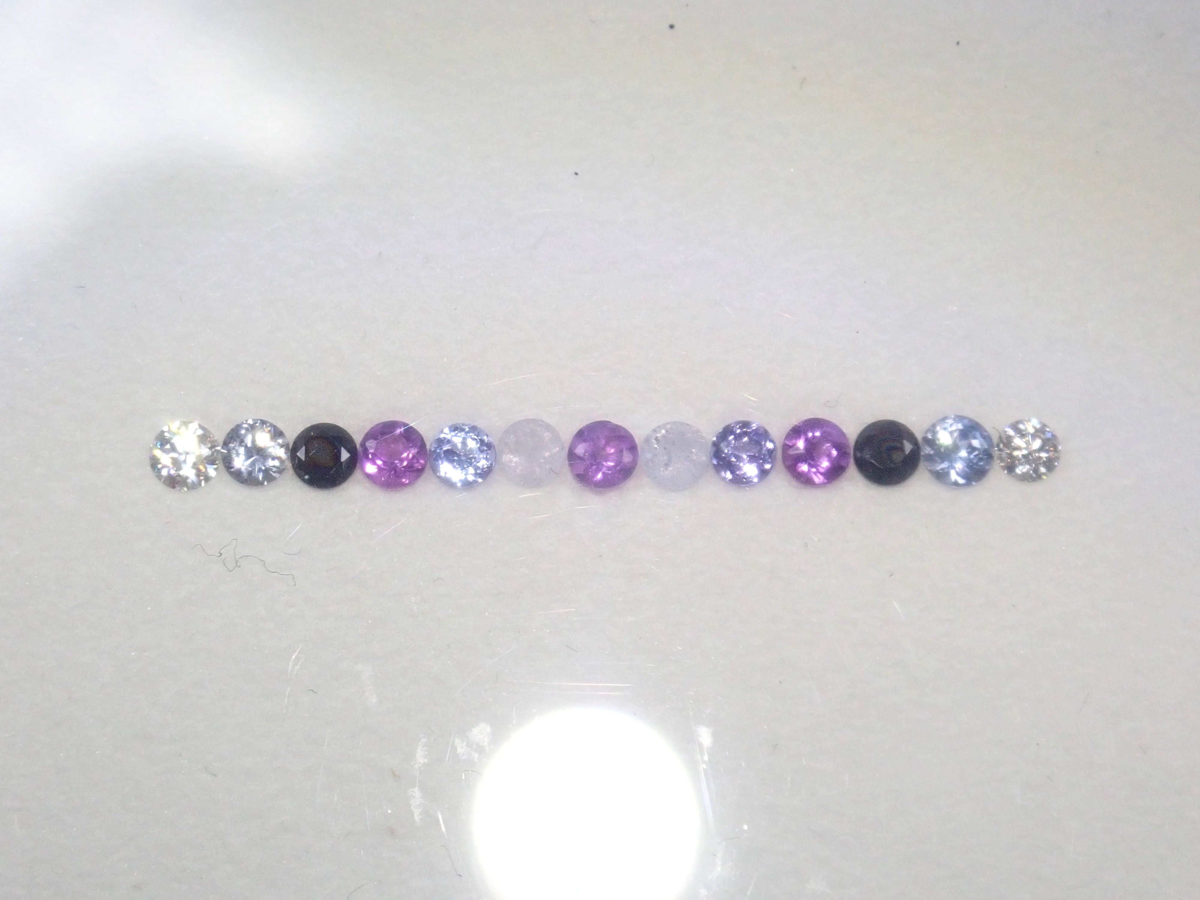 Night purple 13 stone set (hackmanite, tanzanite, black spinel, diamond, etc.) Half eternity ring set (2.0mm)