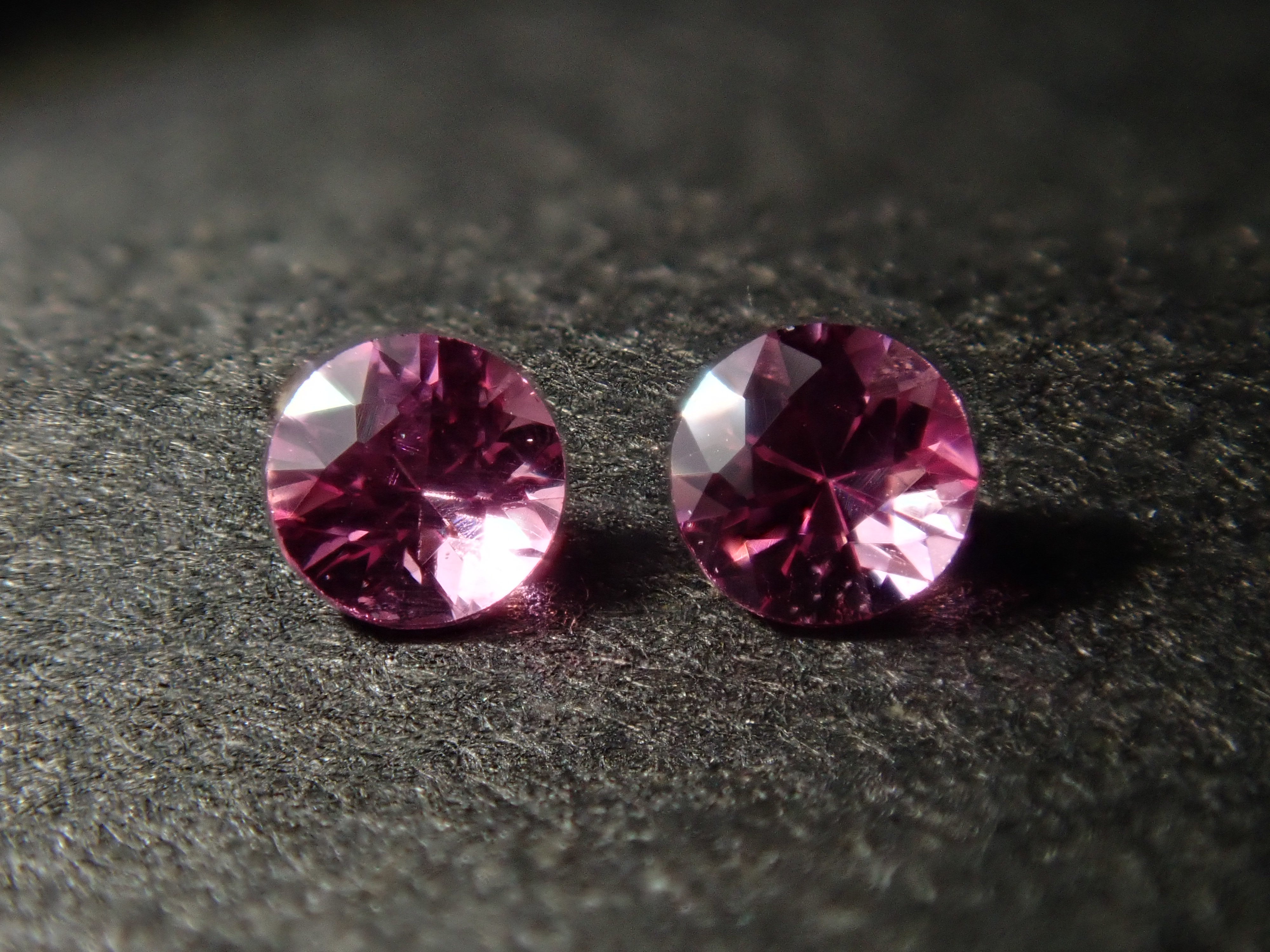 Tanzanian Mahenge Spinel 2-stone loose set (hot pink spinel, 1.8mm) {Multiple purchase discount available}