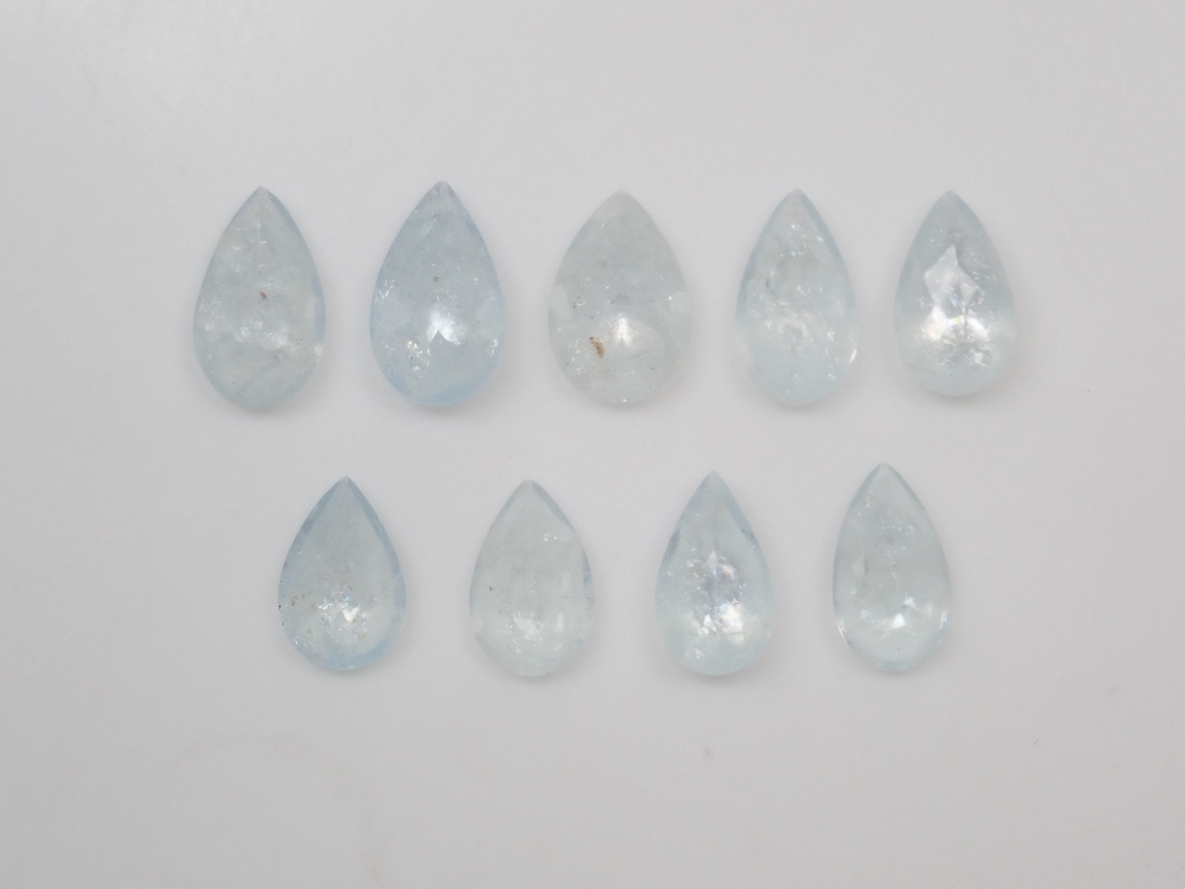 【8/31 22時販売】《限定9石》ブラジル産レインボーアクアマリン1石ルース（平均1.0ct,ペアシェプカット）《複数購入割引有》