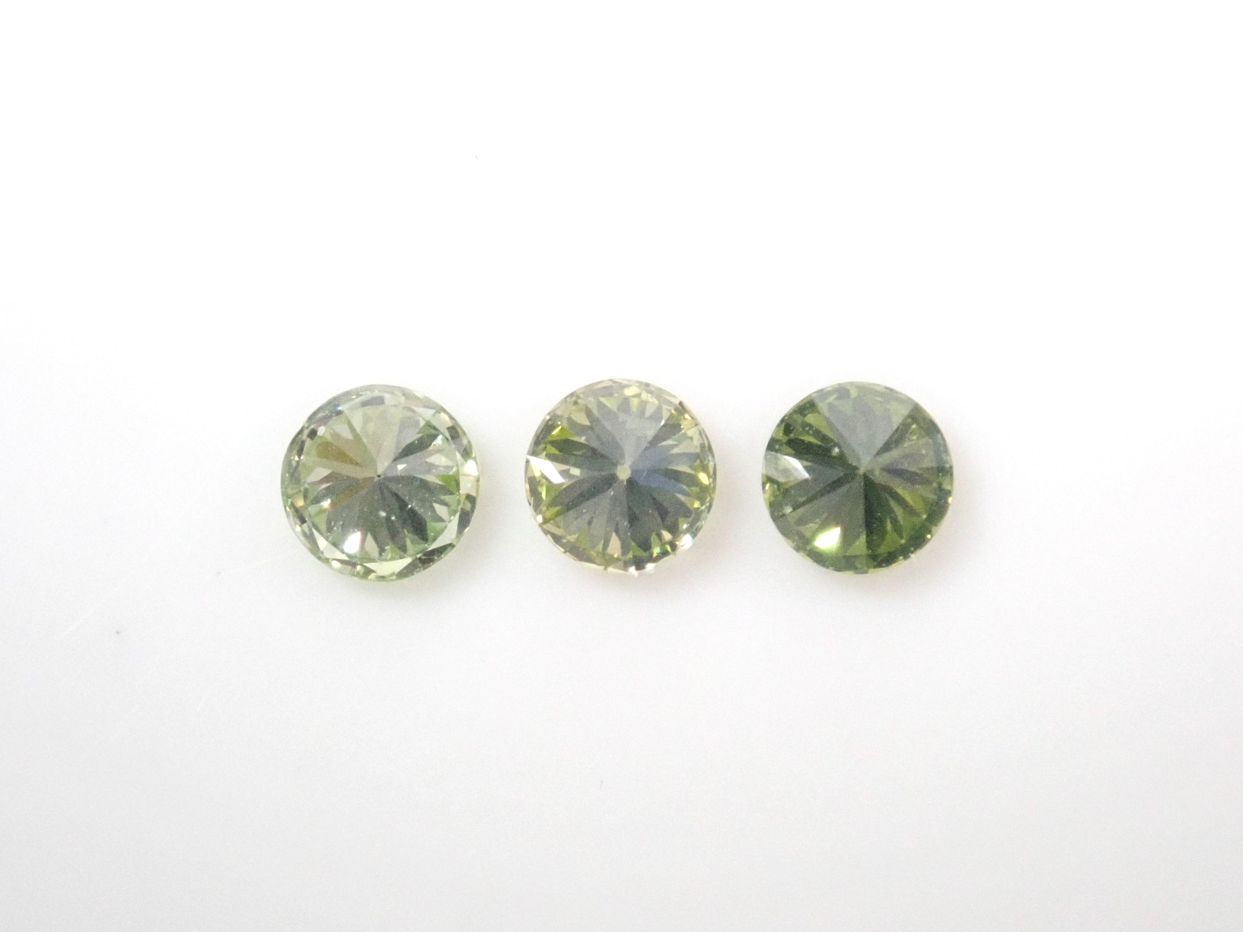 Limited to 3 stones: 1 peridot green diamond loose stone (treated, 3mm, VS class, Chuho sorting) Multiple purchase discounts available