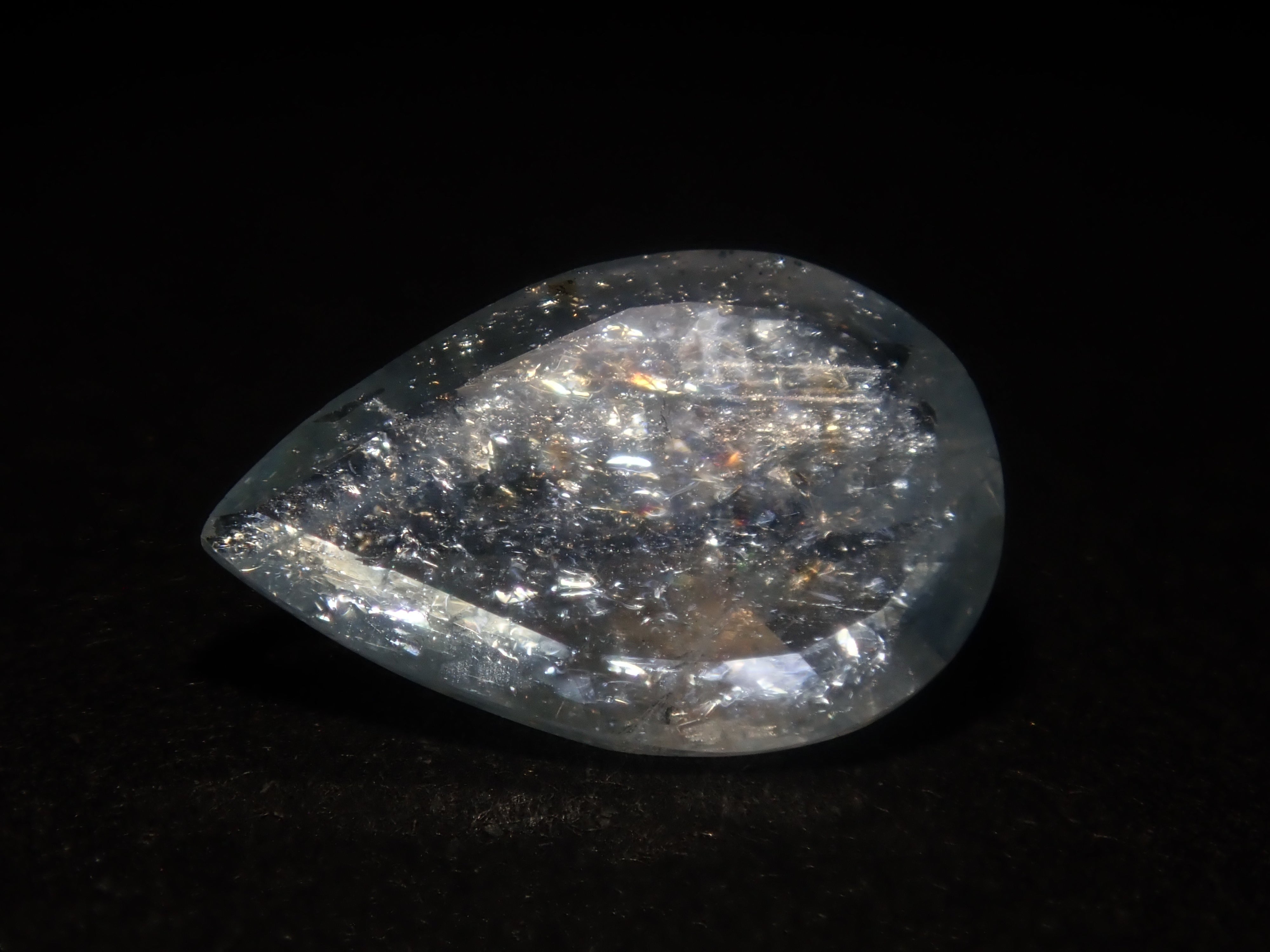 【8/31 22時販売】《限定9石》ブラジル産レインボーアクアマリン1石ルース（平均1.0ct,ペアシェプカット）《複数購入割引有》