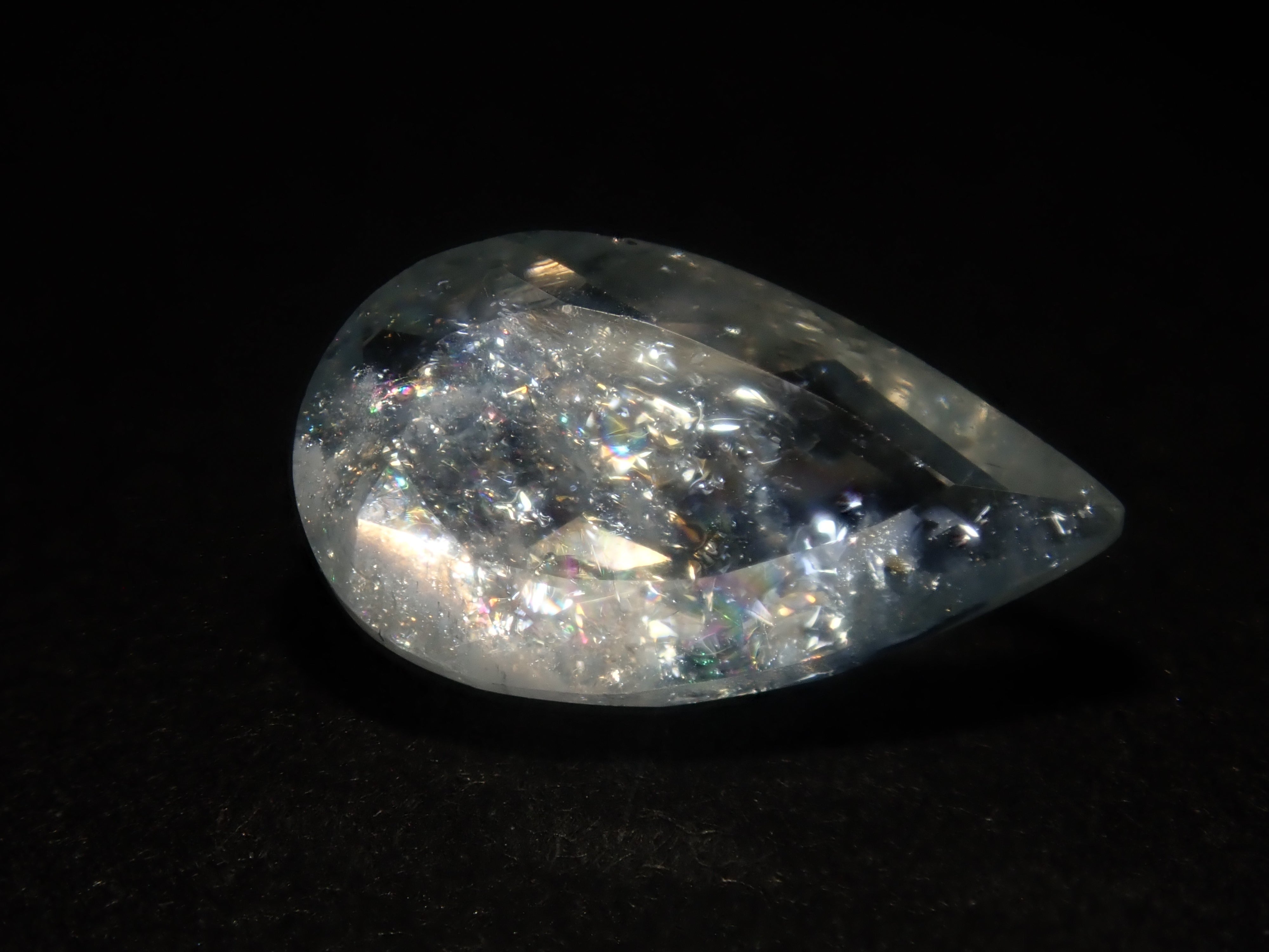 【8/31 22時販売】《限定9石》ブラジル産レインボーアクアマリン1石ルース（平均1.0ct,ペアシェプカット）《複数購入割引有》