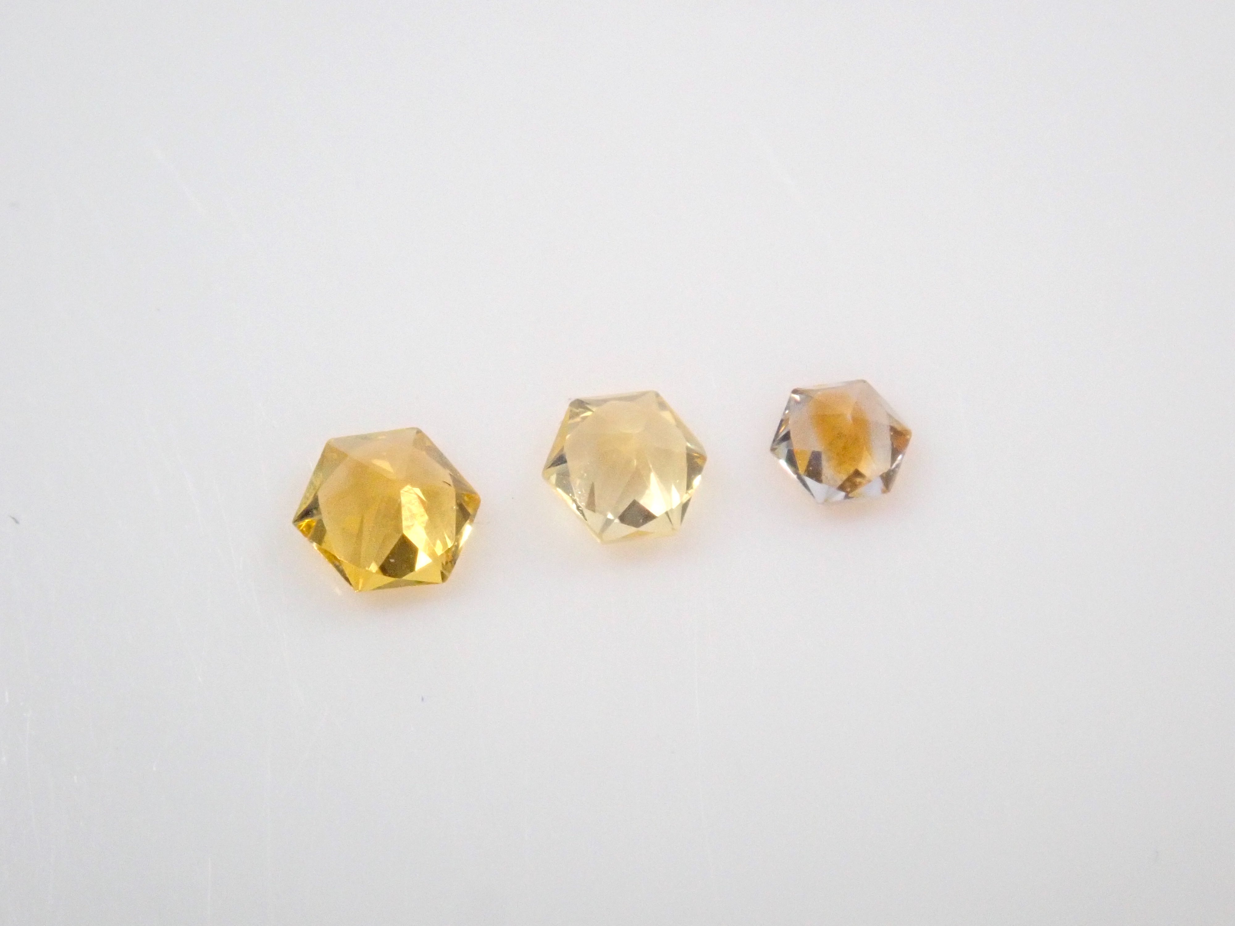 Sri Lankan Yellow Sapphire 3-Stone Set (Hexagonal Cut) Loose Stones {Multiple Purchase Discounts Available}