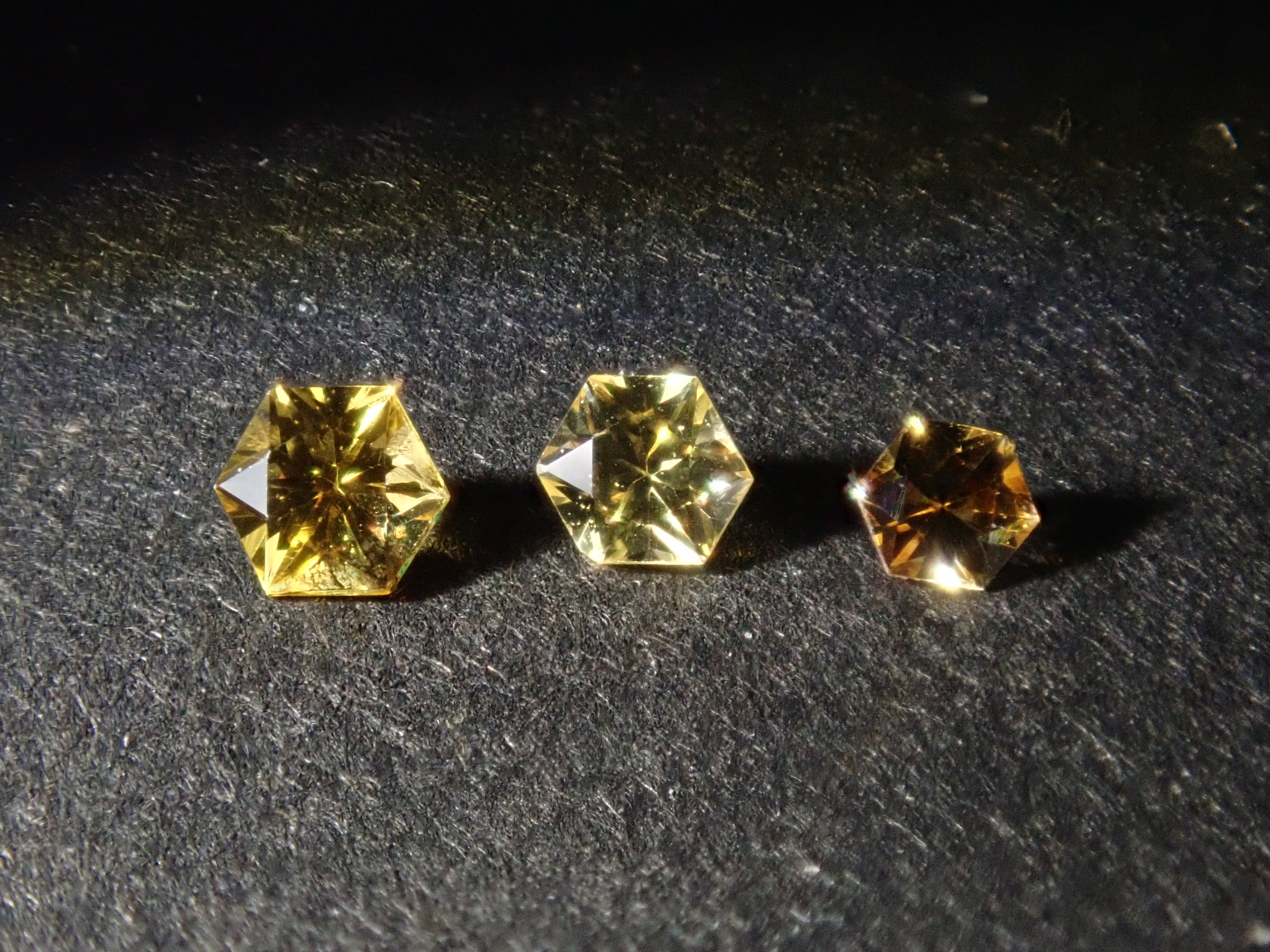 Sri Lankan Yellow Sapphire 3-Stone Set (Hexagonal Cut) Loose Stones {Multiple Purchase Discounts Available}