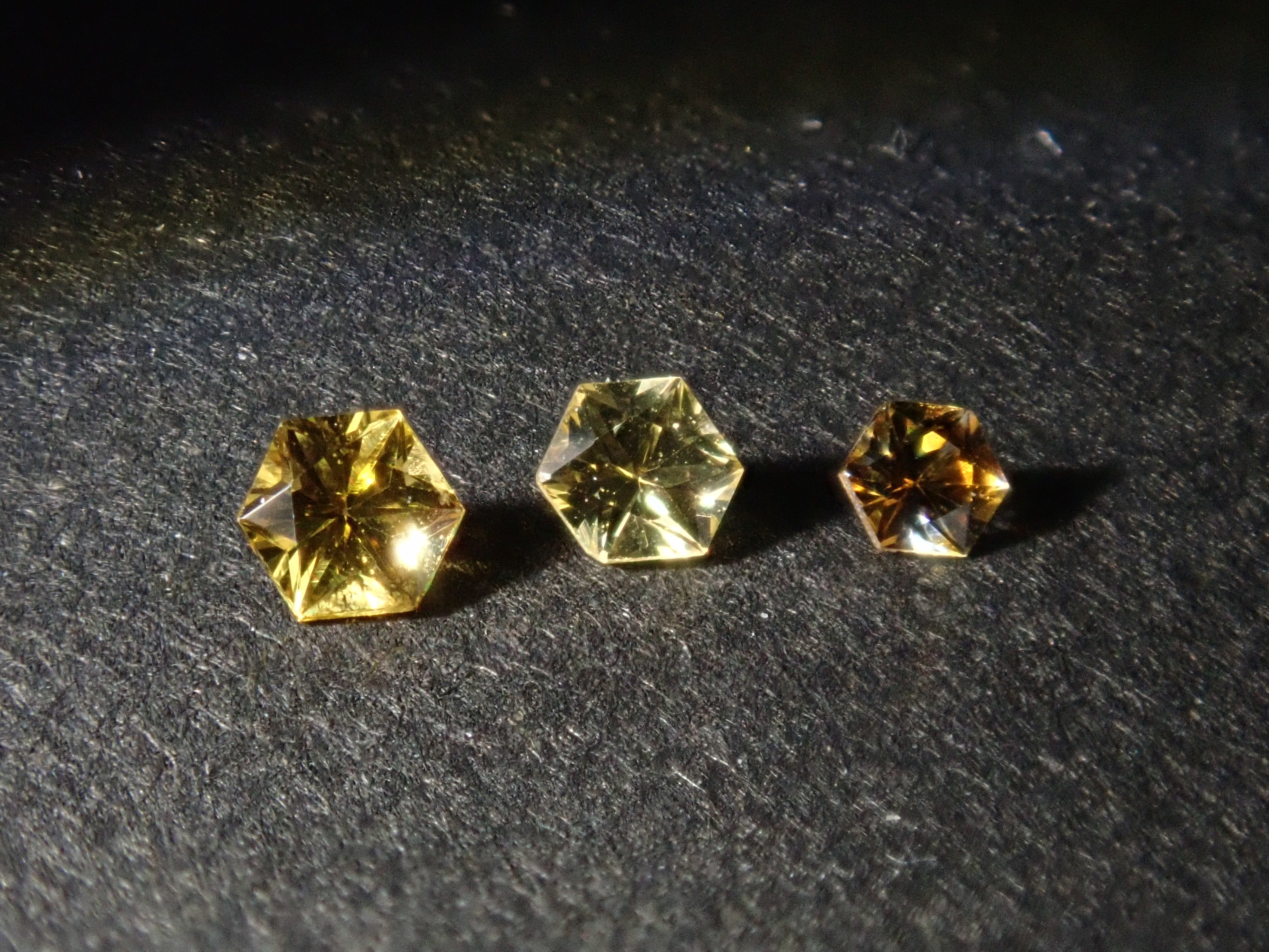 Sri Lankan Yellow Sapphire 3-Stone Set (Hexagonal Cut) Loose Stones {Multiple Purchase Discounts Available}