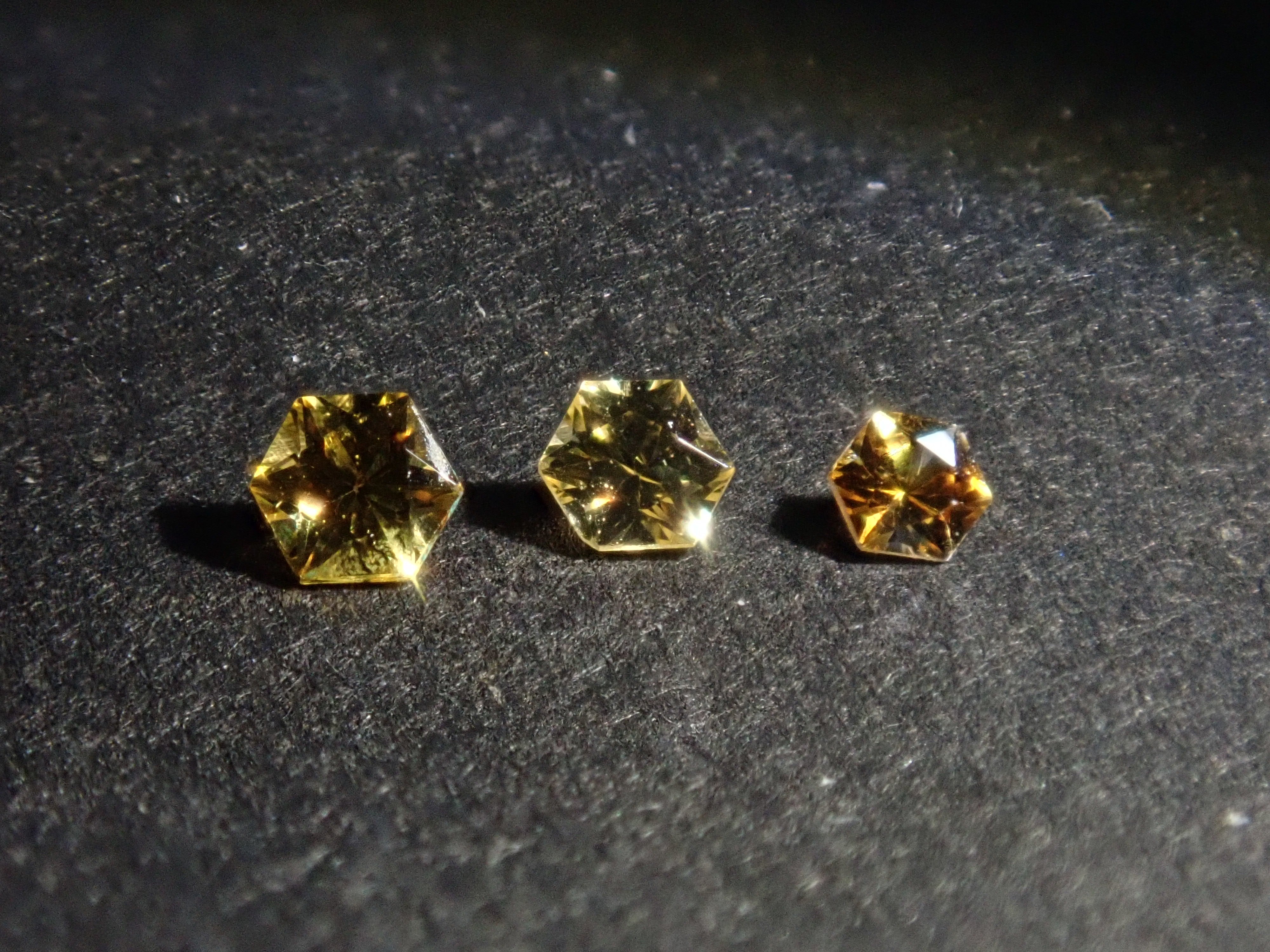 Sri Lankan Yellow Sapphire 3-Stone Set (Hexagonal Cut) Loose Stones {Multiple Purchase Discounts Available}