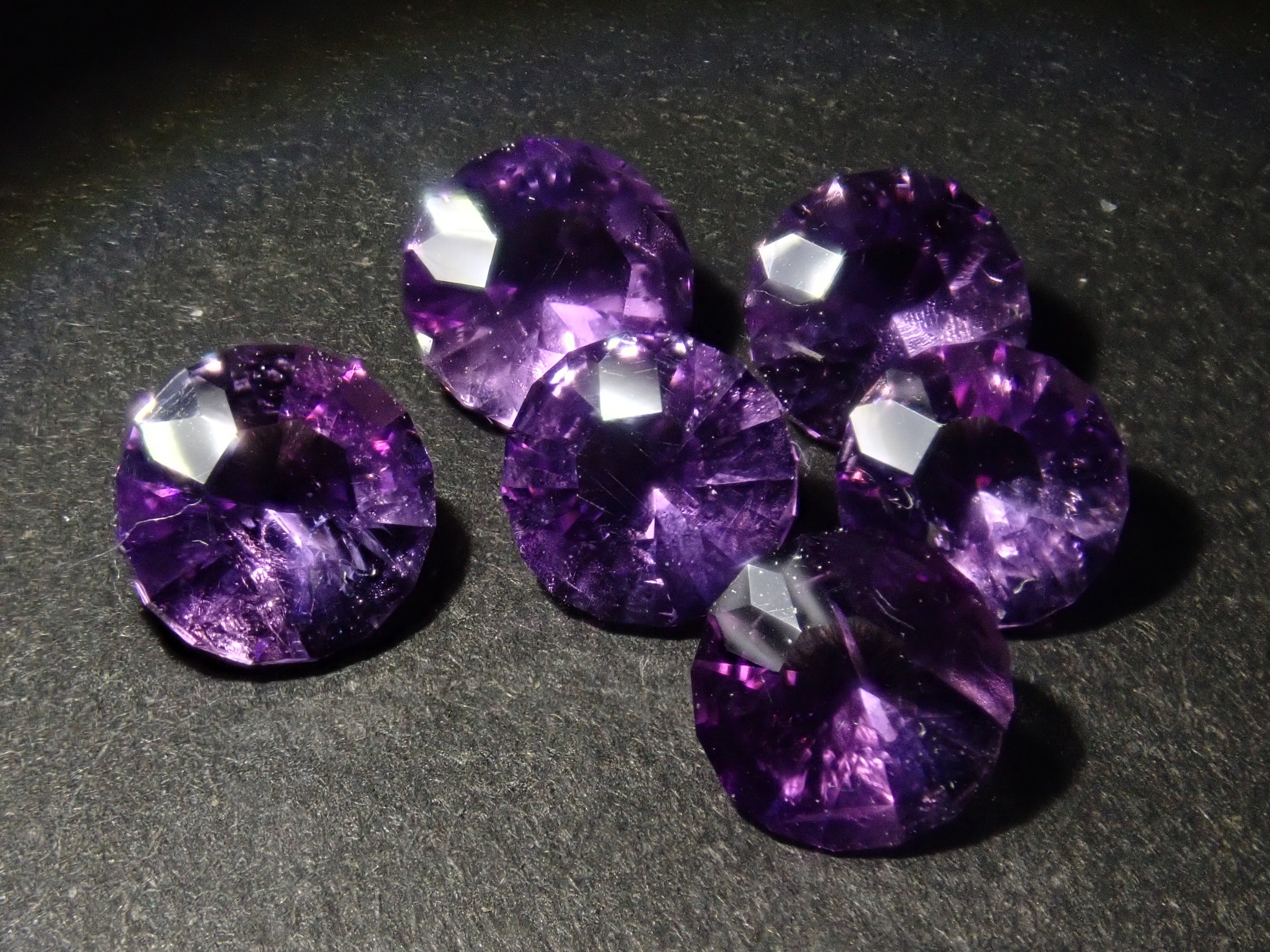 Limited to 6 stones: 1 Brazilian amethyst loose stone (5mm, round cut) Multiple purchase discounts available