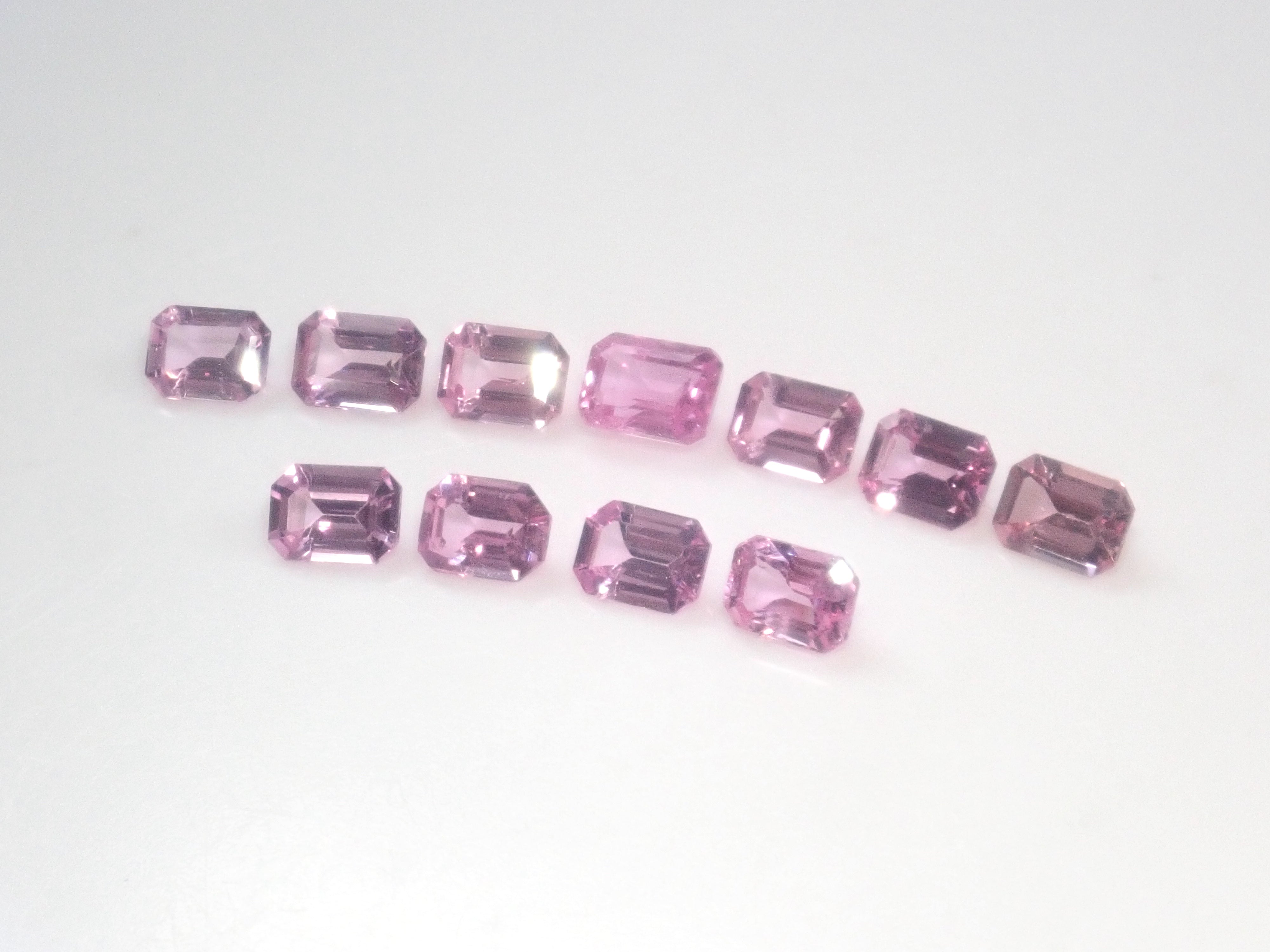[Sale 6/] 10:00 PM - Limited 11 Stones - Sri Lankan Pink Sapphire (Emerald Cut) Average 0.73ct (Multiple Purchase Discount Available)