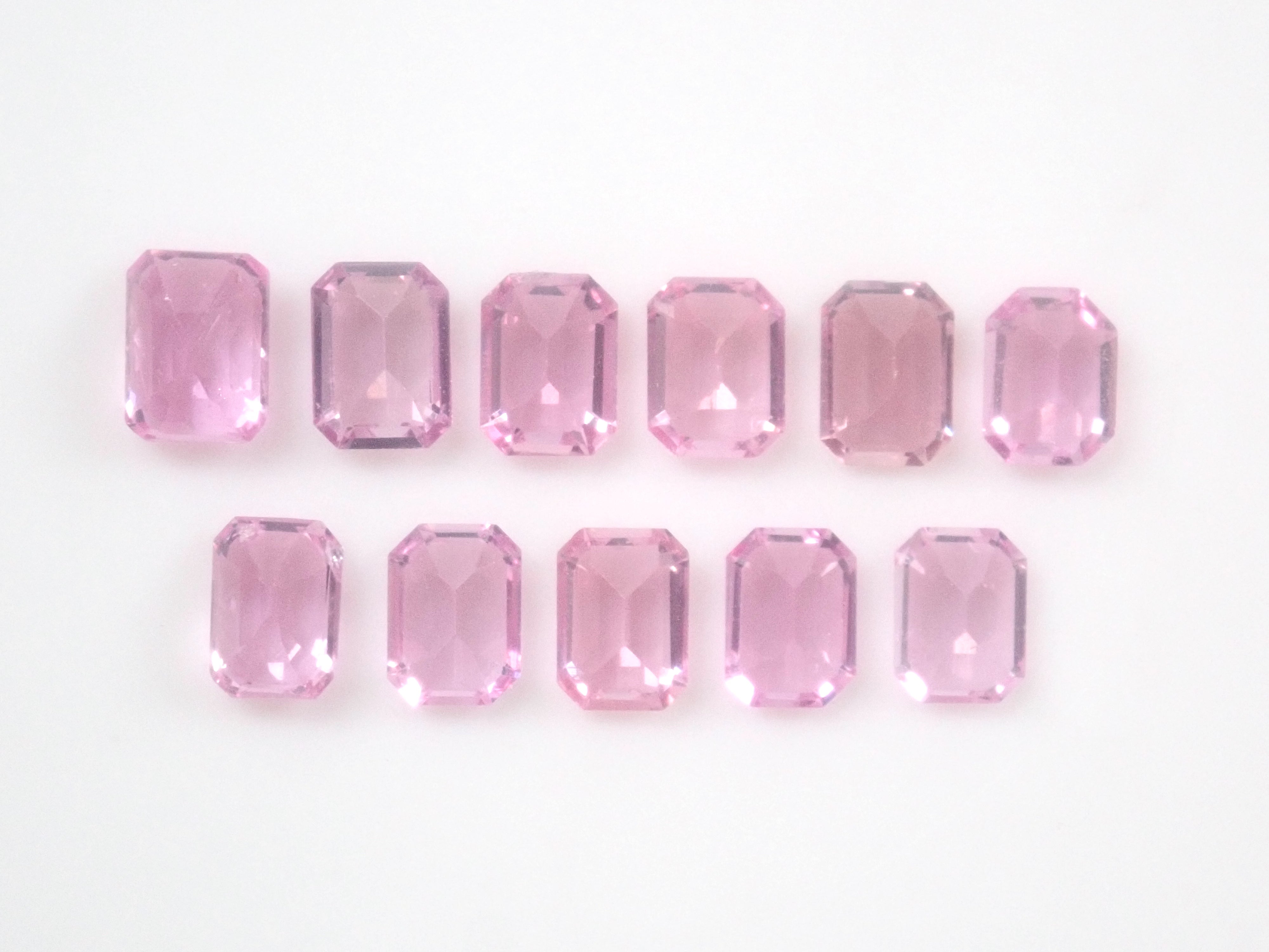 [Sale 6/] 10:00 PM - Limited 11 Stones - Sri Lankan Pink Sapphire (Emerald Cut) Average 0.73ct (Multiple Purchase Discount Available)