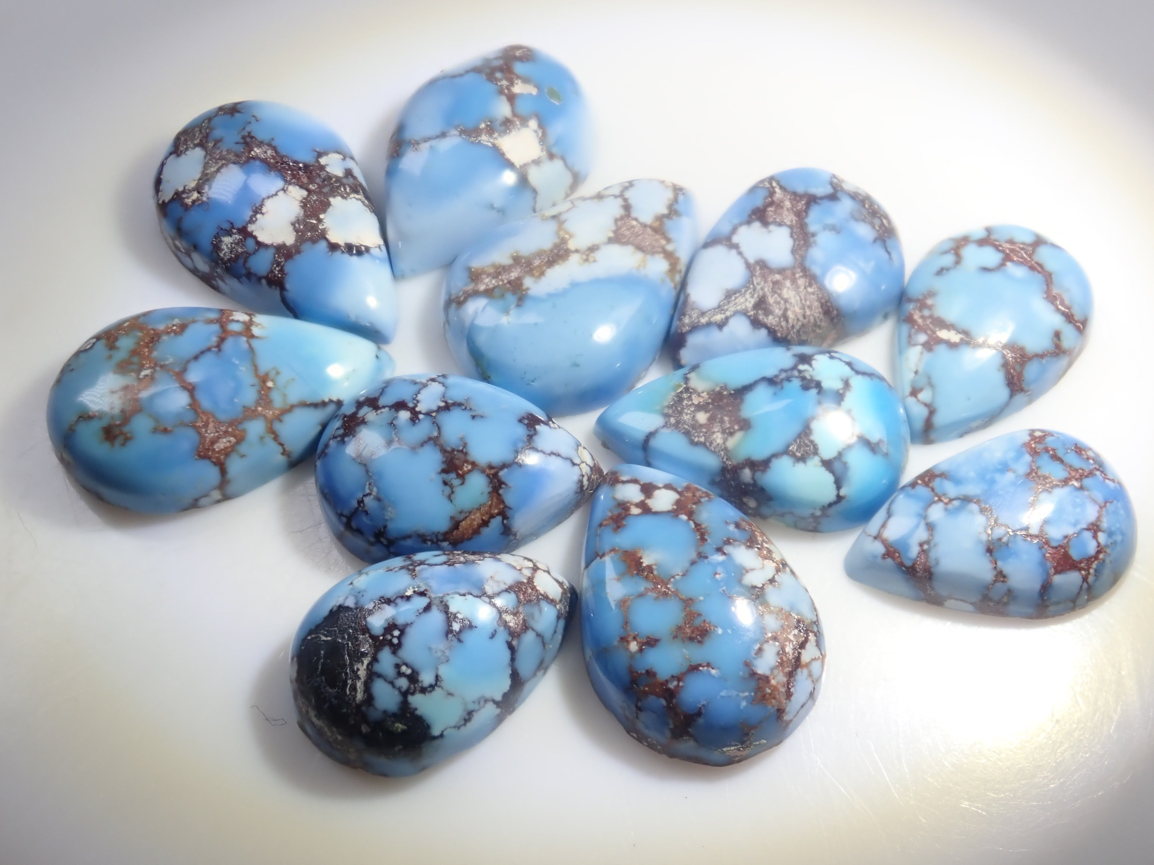 【2/28 22時販売】《限定11石》カザフスタン産ゴールデンヒルターコイズ（トルコ石,12月誕生石,平均1.3ct）《複数購入割引有》　