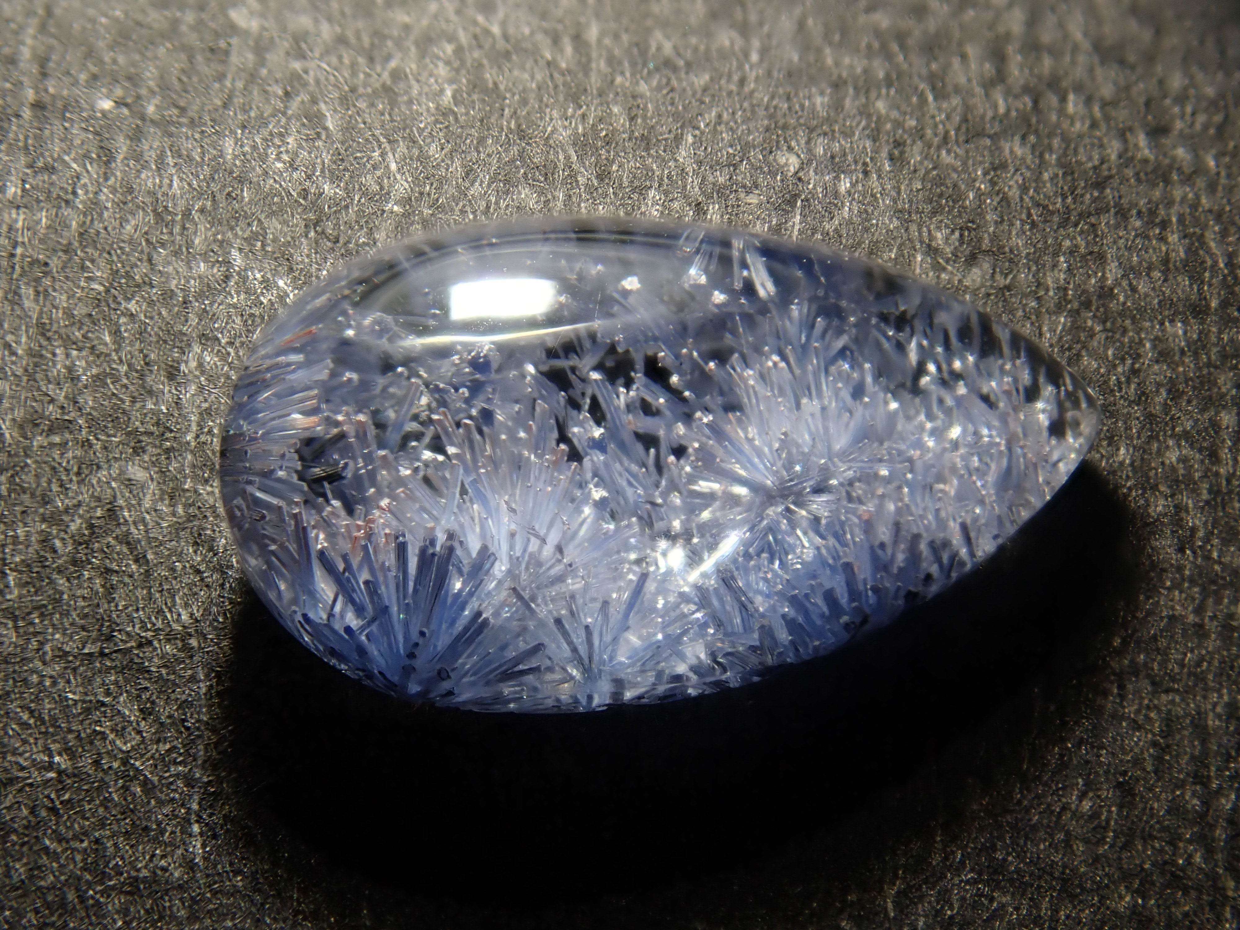 Limited to 5 stones: Brazilian Dumortierite in Quartz 1 loose stone. Discounts available for multiple purchases.