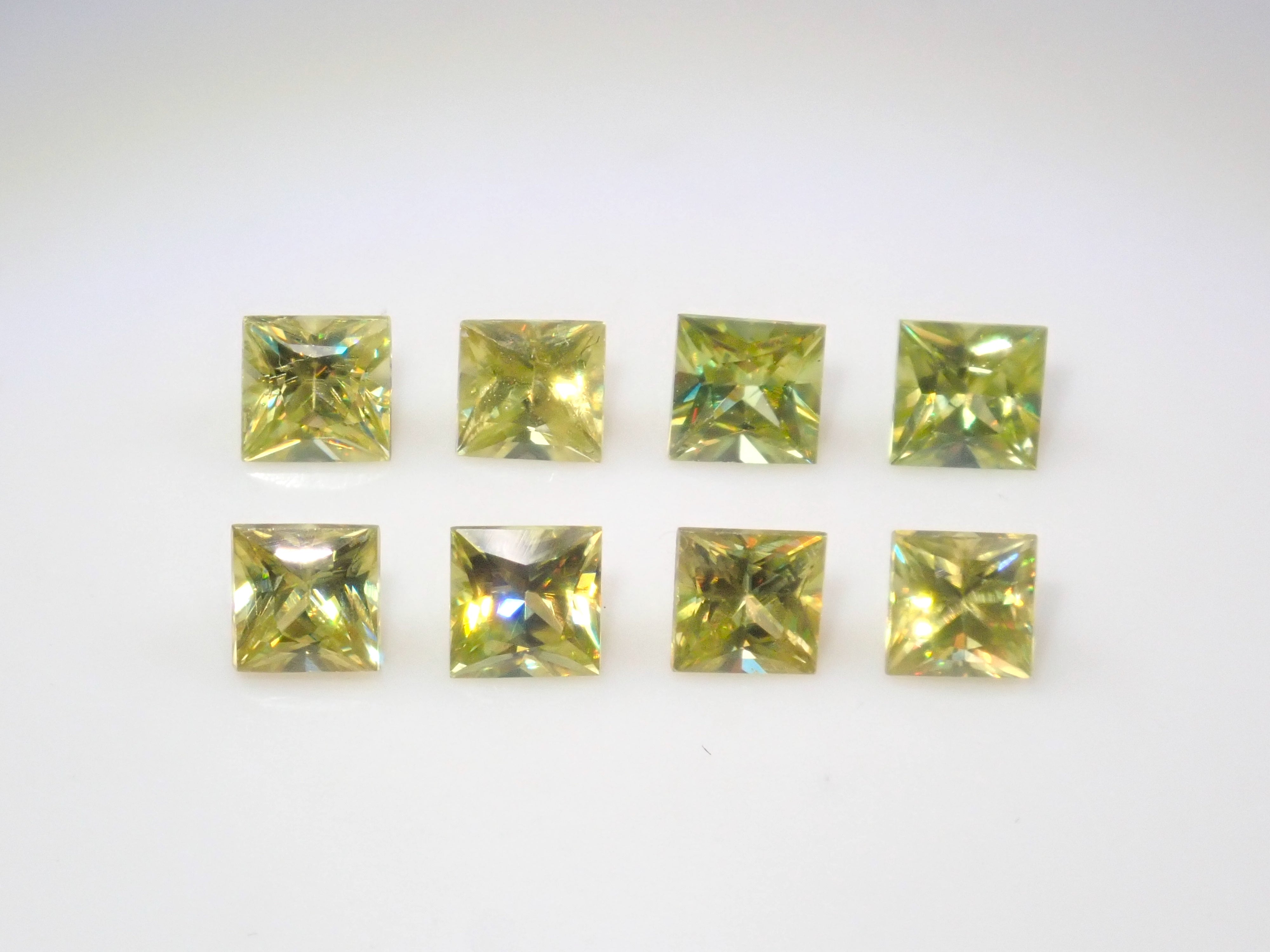 Limited to 8 stones: 1 loose sphene stone from Madagascar (3mm, princess cut) Multiple purchase discounts available