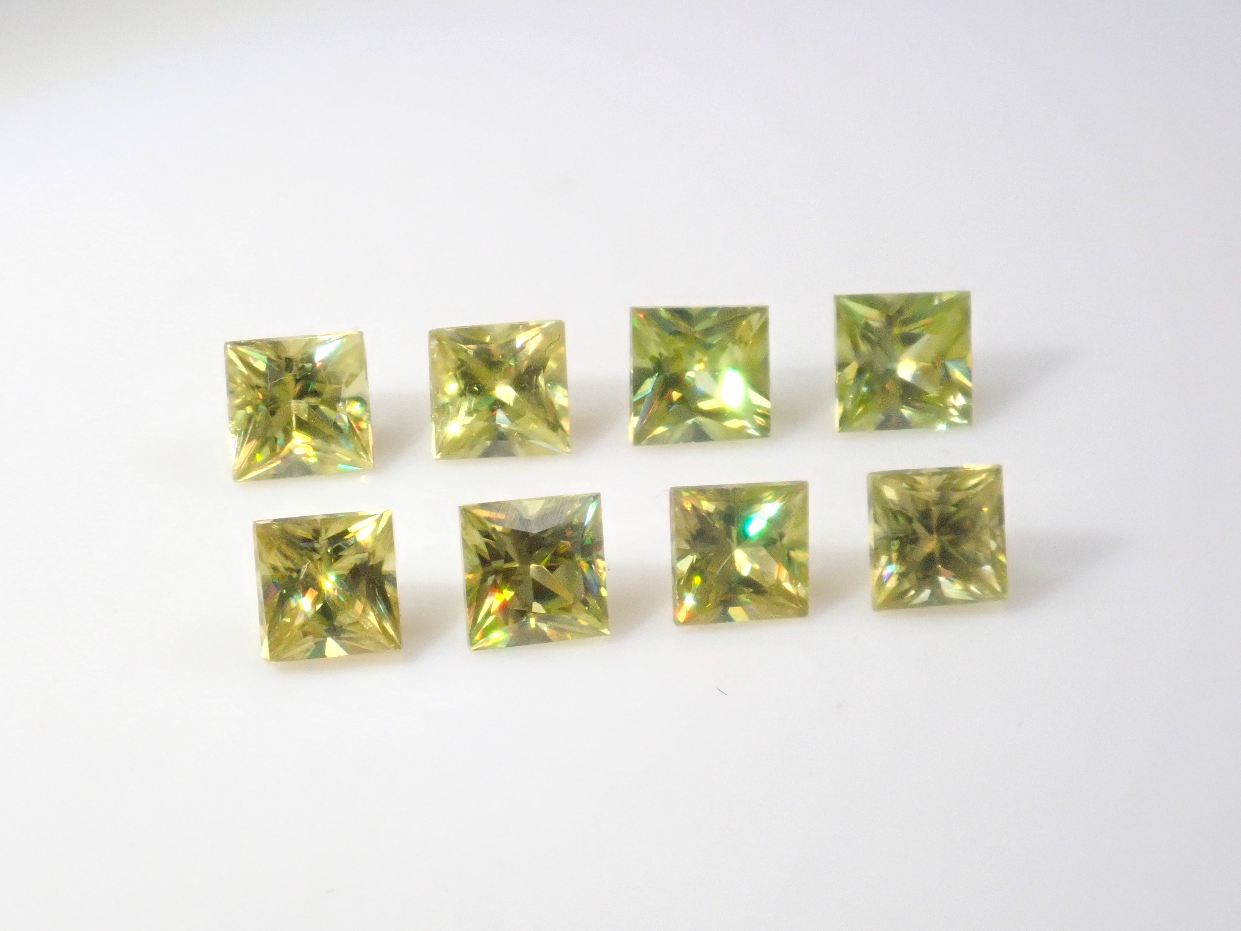 Limited to 8 stones: 1 loose sphene stone from Madagascar (3mm, princess cut) Multiple purchase discounts available