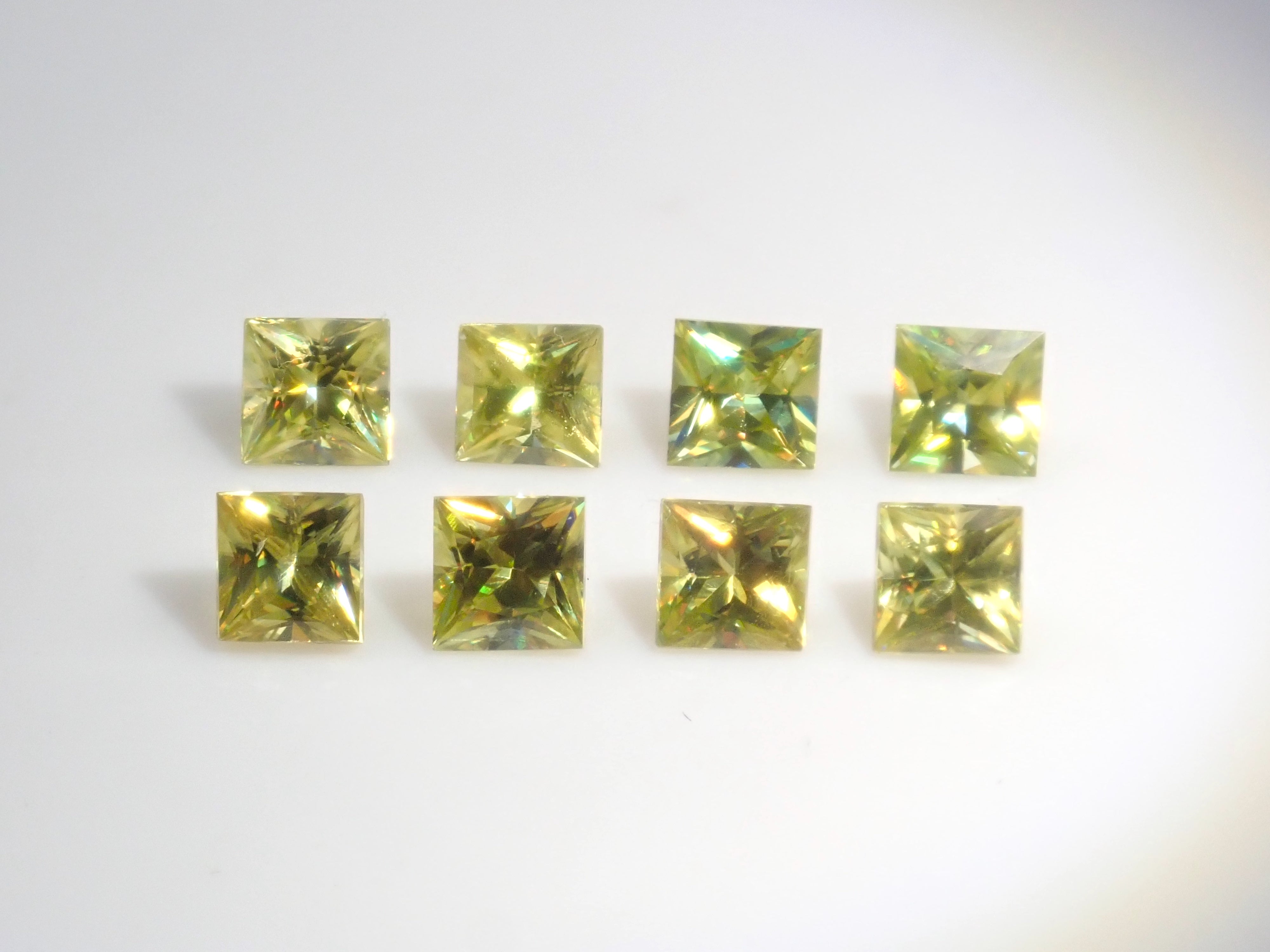 Limited to 8 stones: 1 loose sphene stone from Madagascar (3mm, princess cut) Multiple purchase discounts available